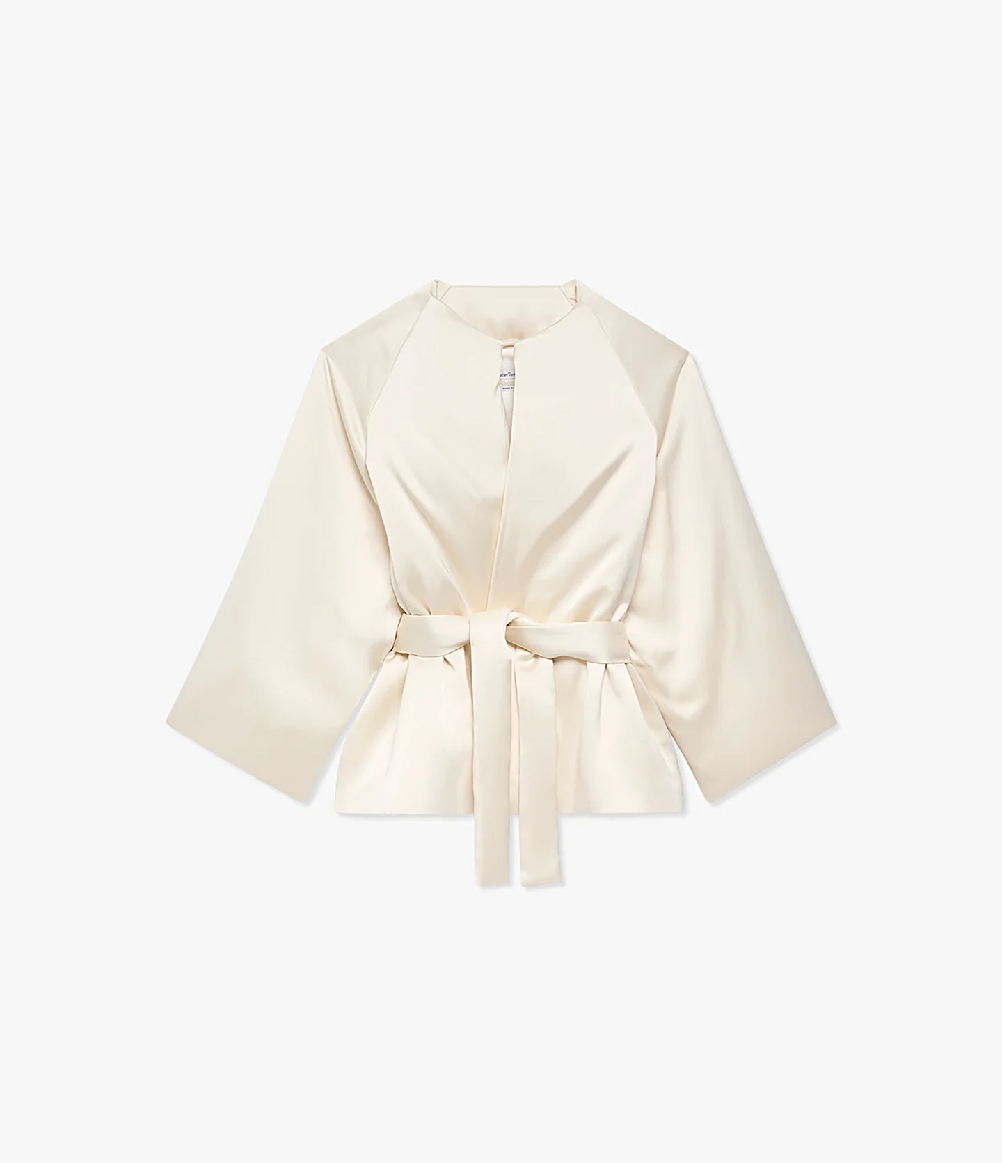 Another Tomorrow Padded Wrap Coat in Cream – Satin Women's Outerwear