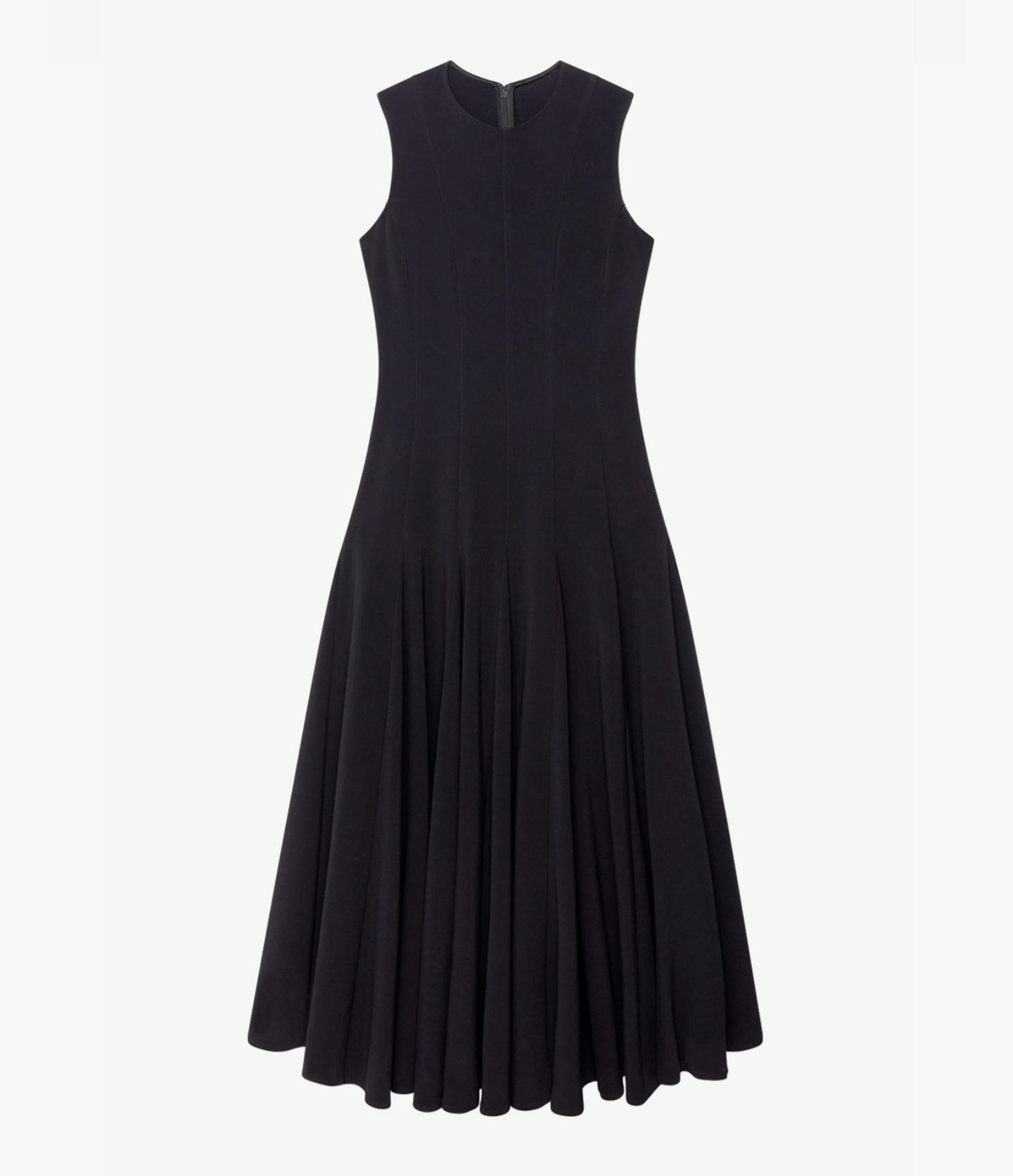 Another Tomorrow Panelled Flare Dress in Black – Crêpe Women's Dress