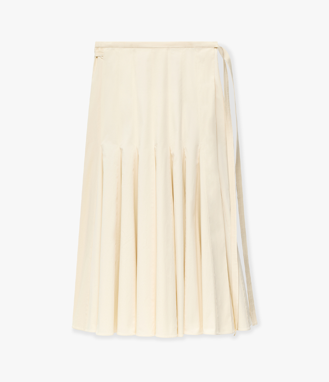 Another Tomorrow Panel Wrap Skirt in Off White – Cotton Women's Skirt