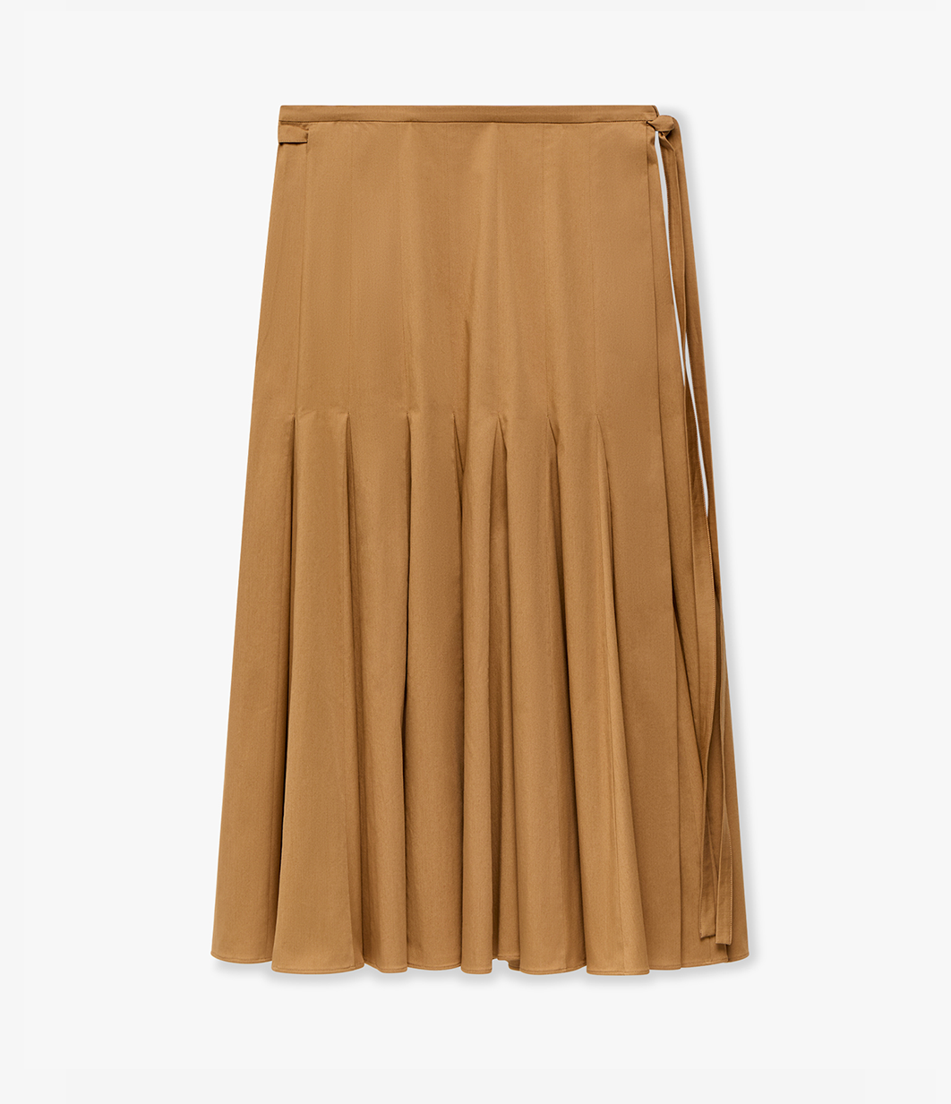 Another Tomorrow Panel Wrap Skirt in Toffee – Cotton Women's Skirt