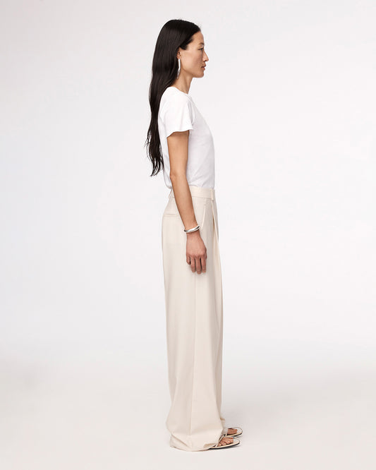 Another Tomorrow Crew Neck T-Shirt in White – Cotton Women's Top