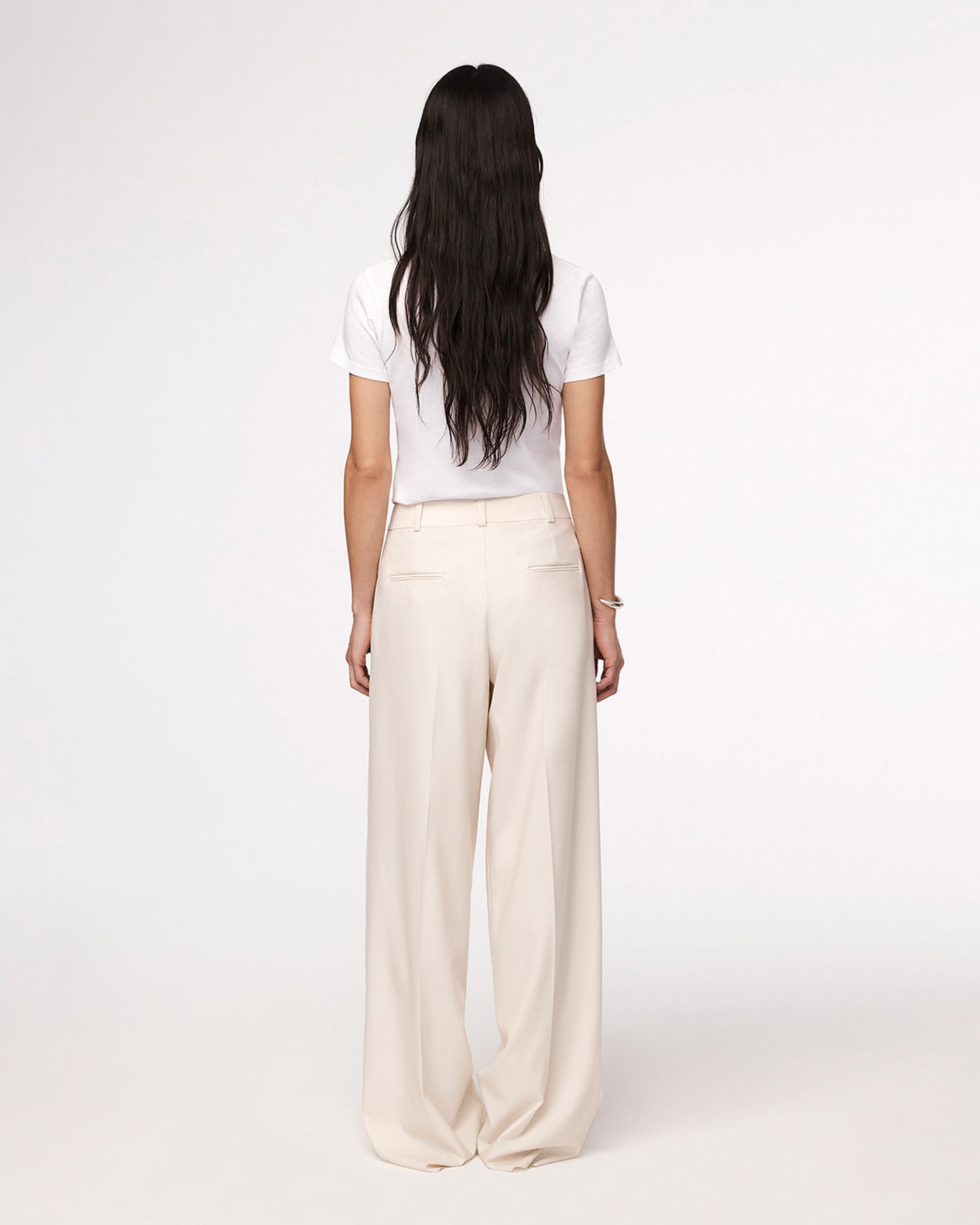 Another Tomorrow Crew Neck T-Shirt in White – Cotton Women's Top