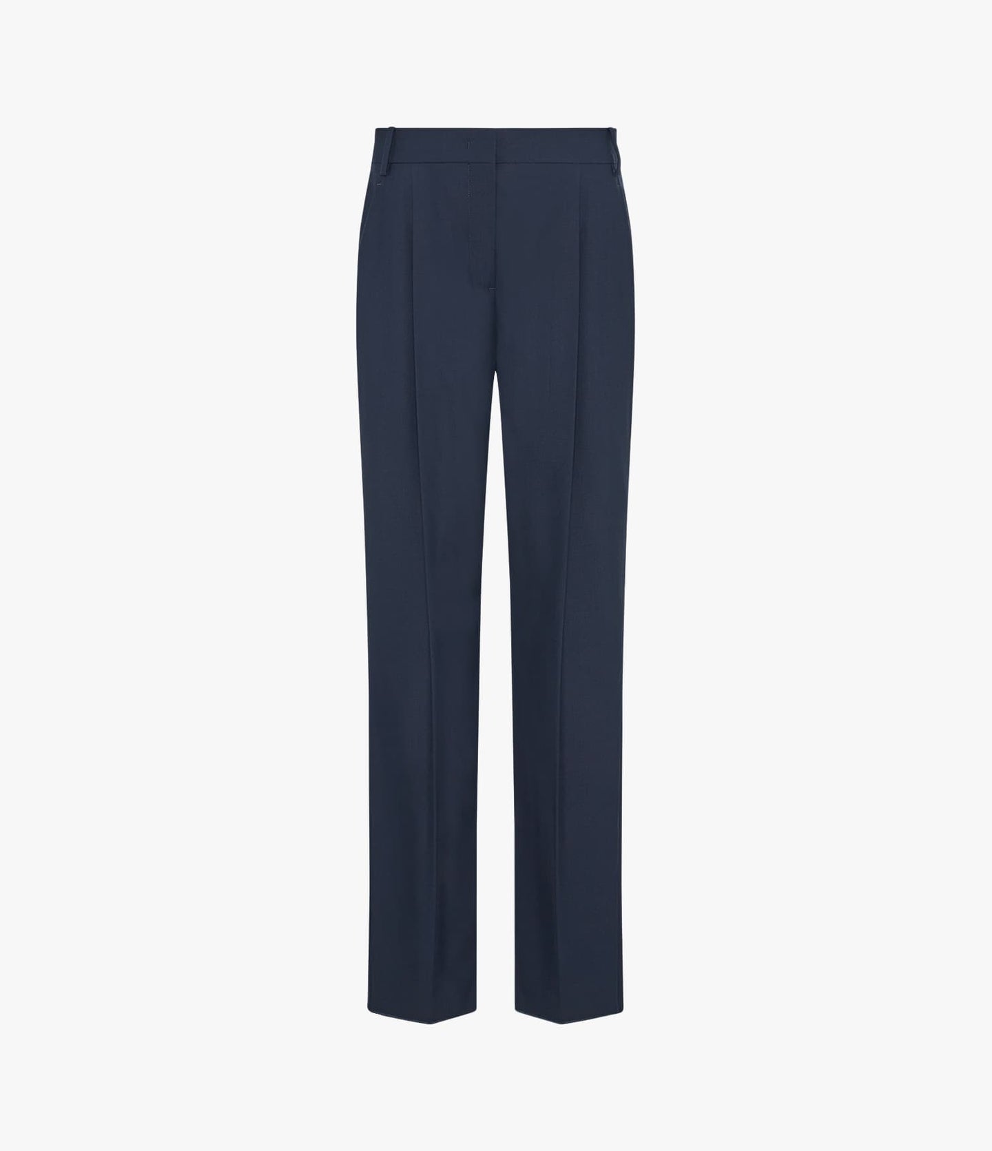 Another Tomorrow Peg Trouser in Navy – Wool Women's Trousers