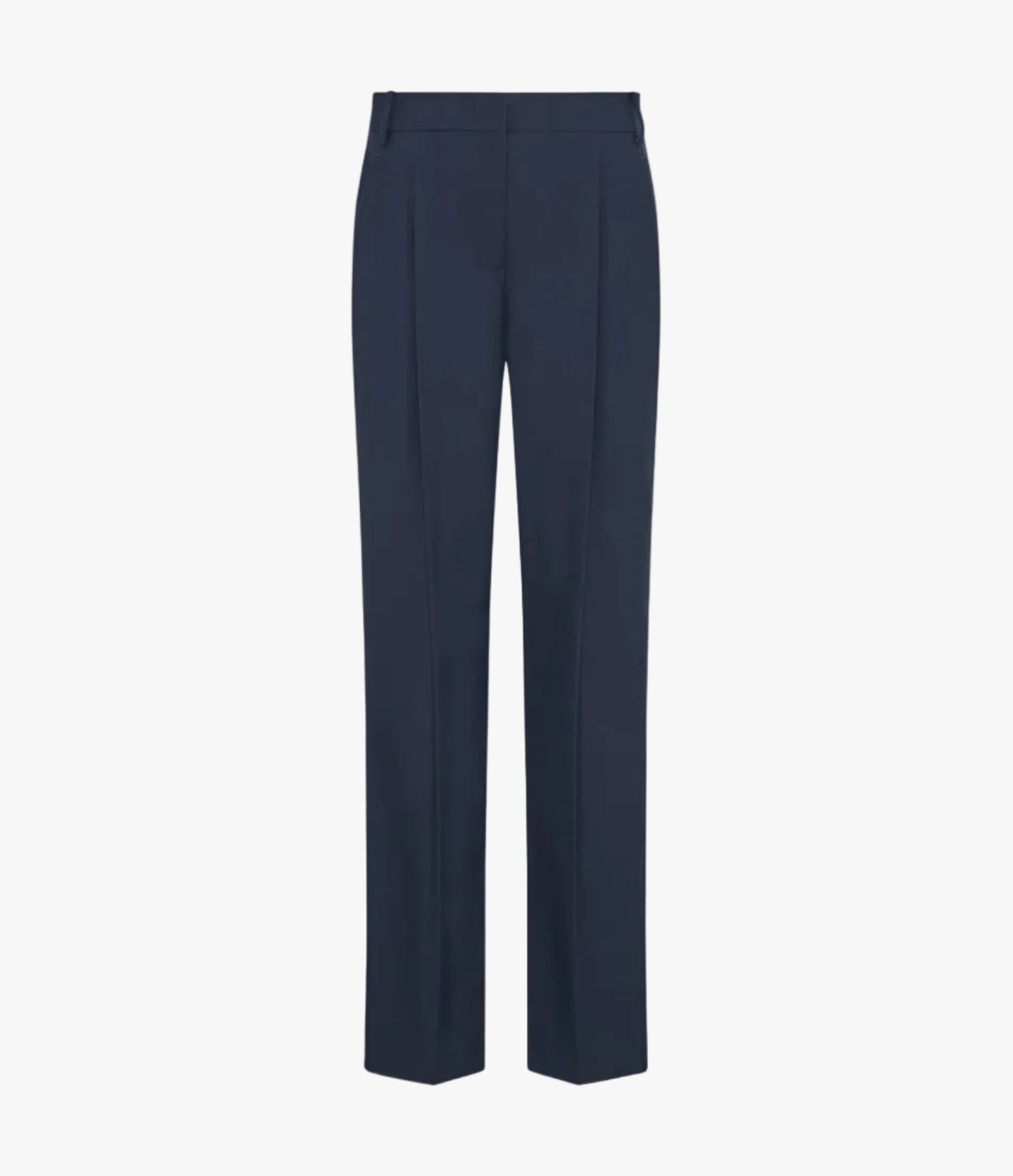 Another Tomorrow Peg Trouser in Navy – Wool Women's Trousers