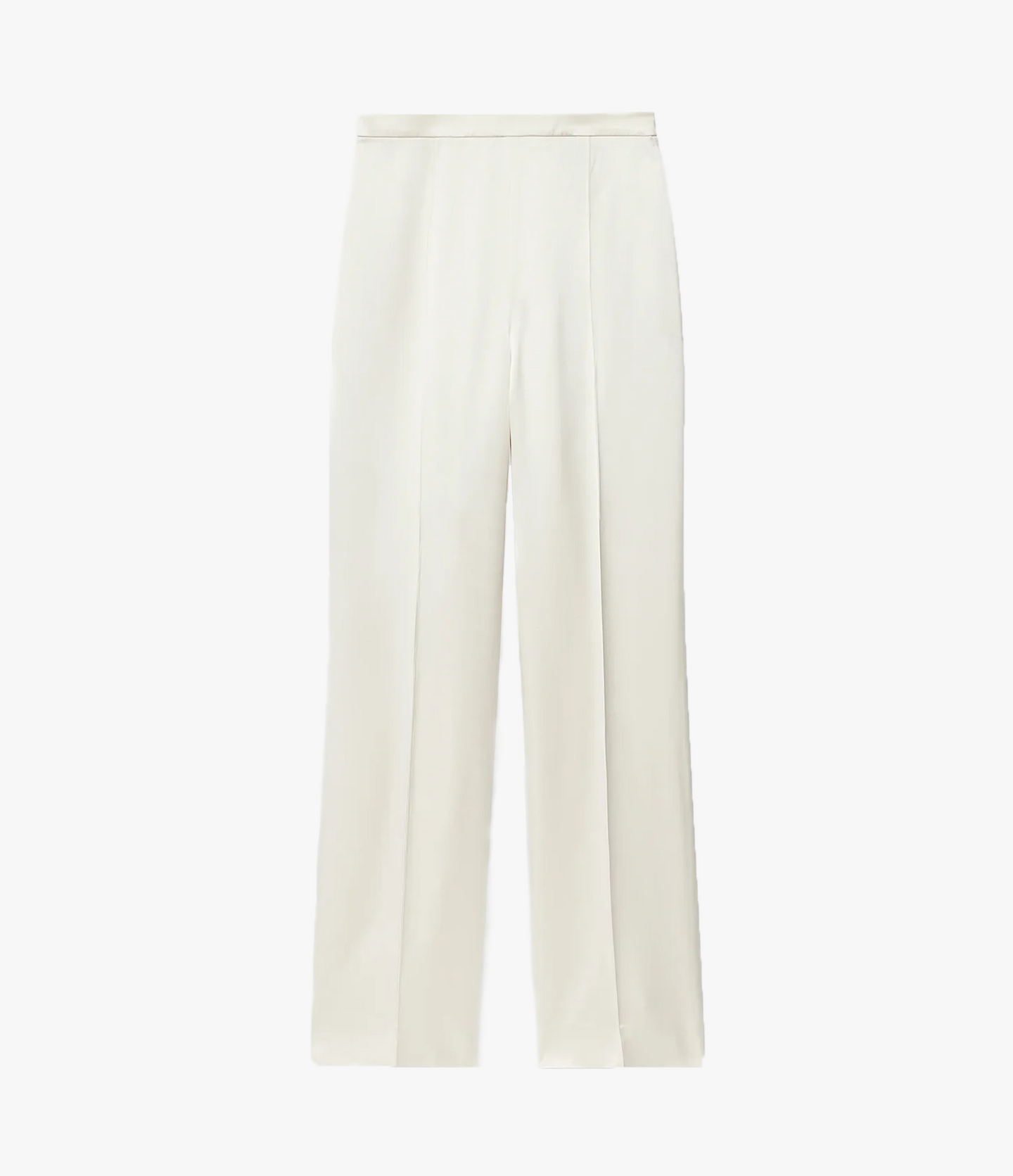 Another Tomorrow Pintuck Trouser in Cream – Satin Women's Trousers