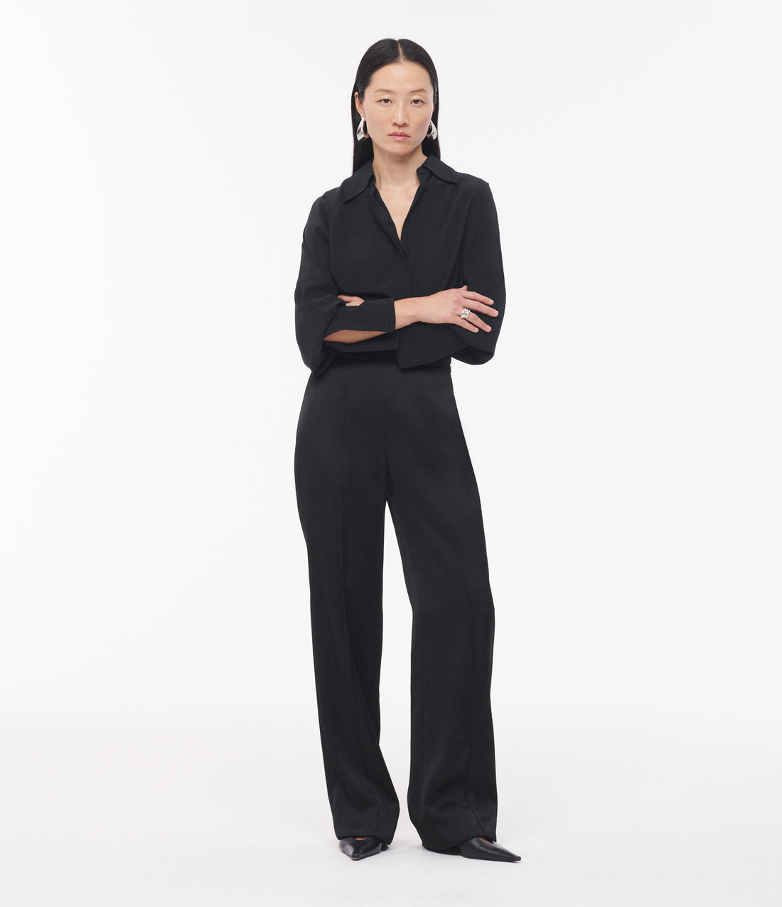 Pintuck Trouser | Black image 1