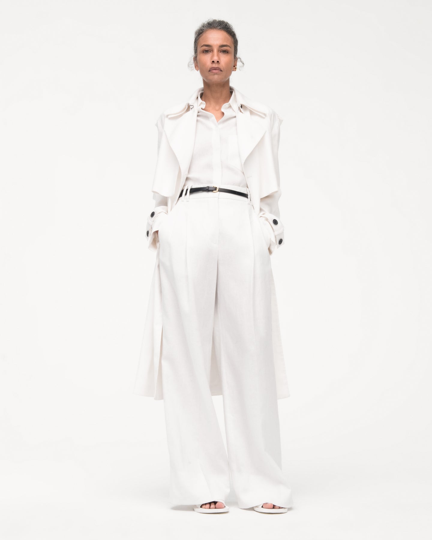 Summer Pleated Trouser | White in white