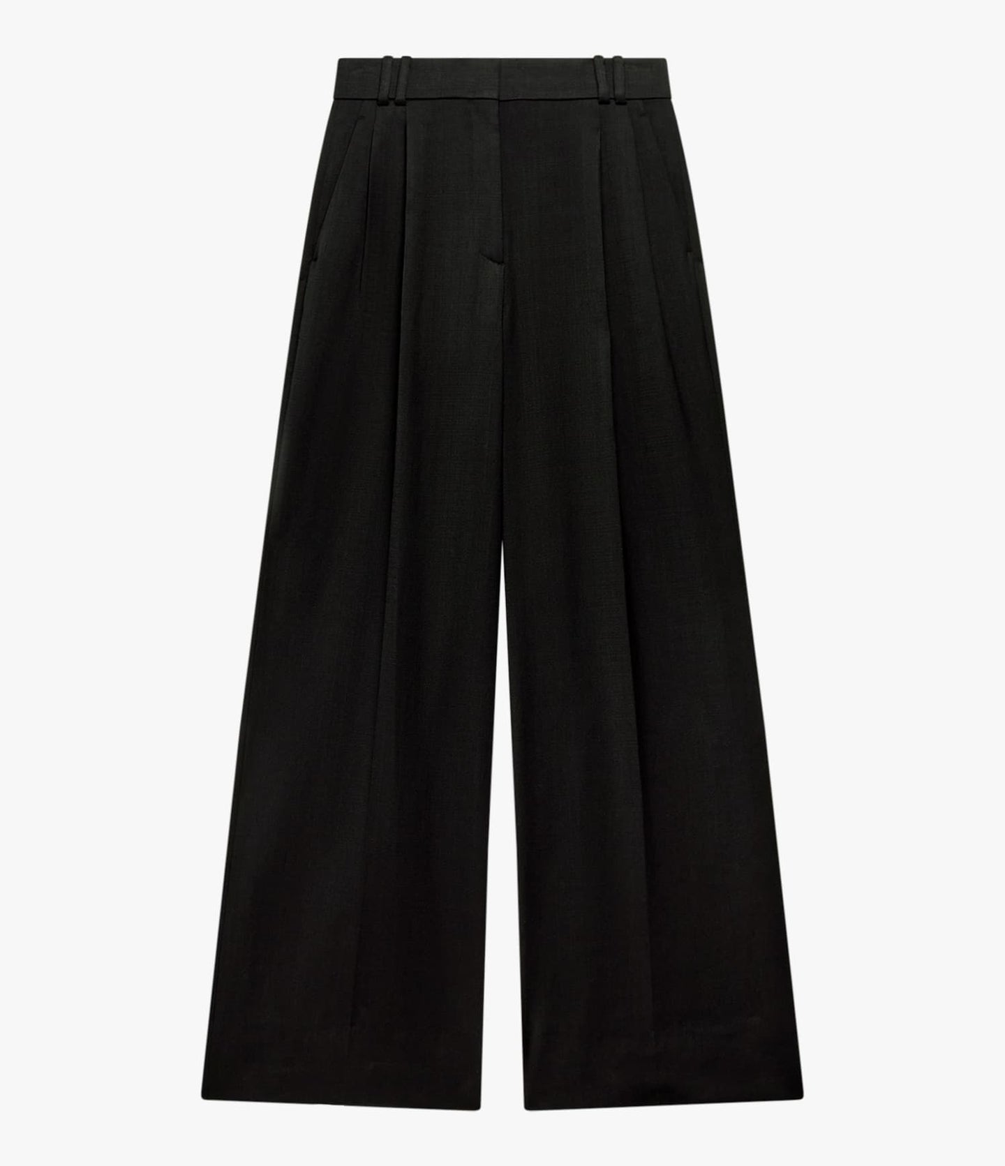 High Waisted Pleated Trouser | Black