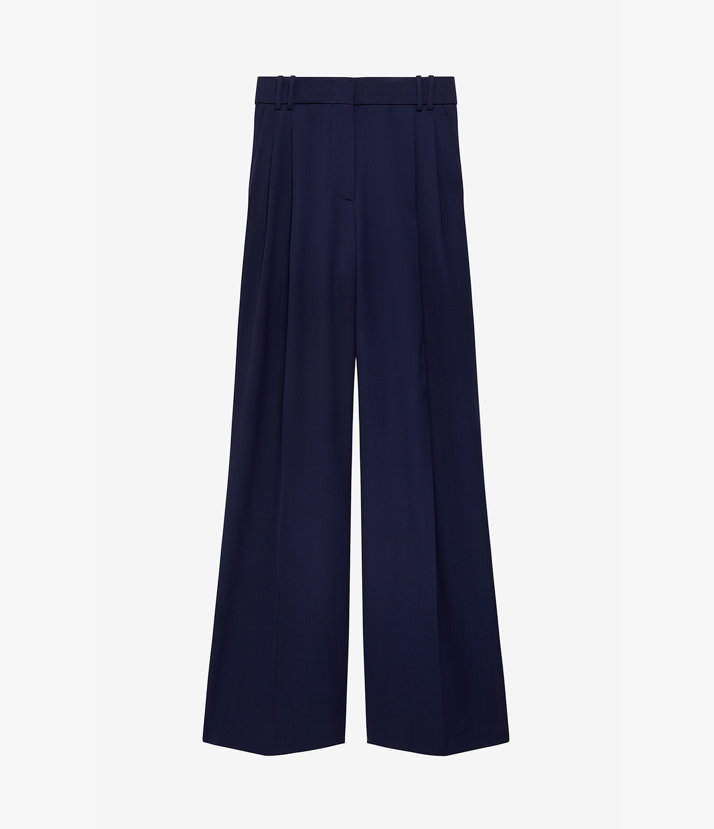 Another Tomorrow Twill Pleated Trouser in Indigo – Wool Women's Trousers