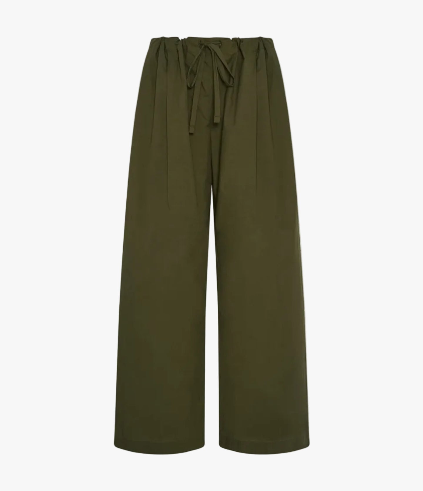 Another Tomorrow Poplin Drawcord Pant in Kelp – Cotton Women's Trousers