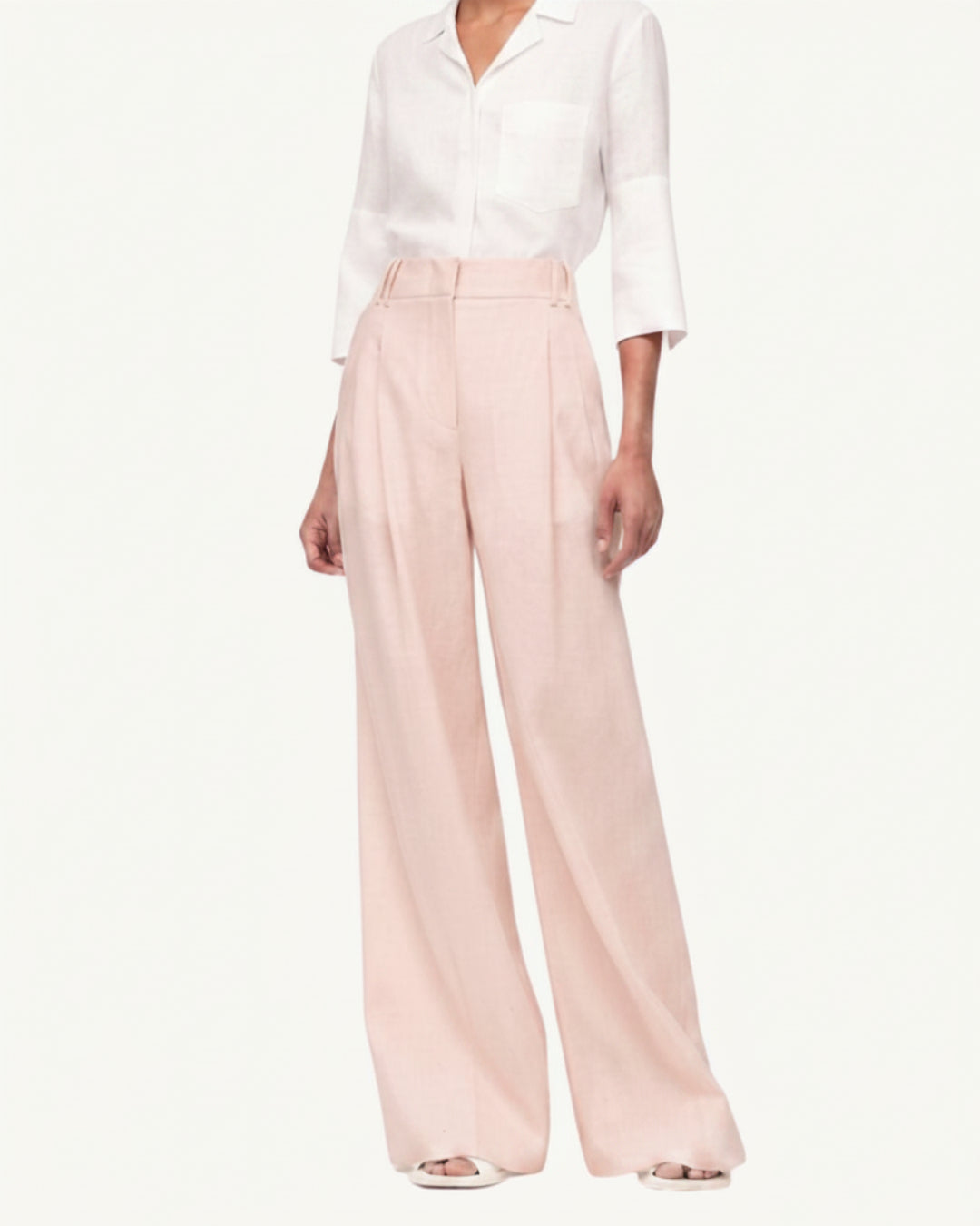 Linen Pleated Trouser | Quartz