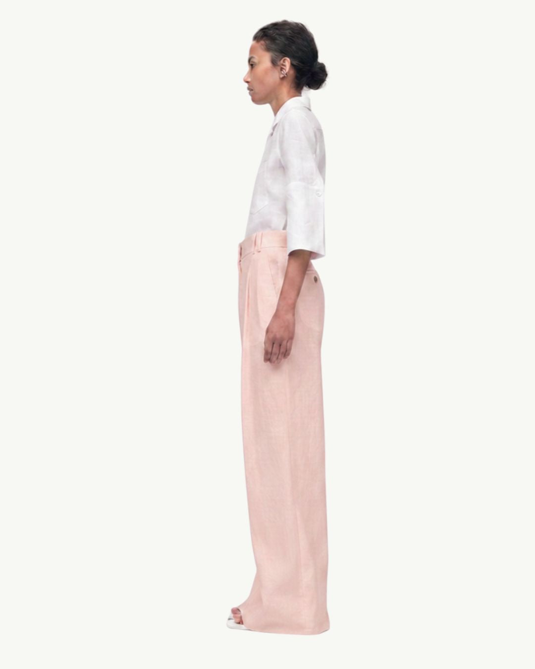 Linen Pleated Trouser | Quartz