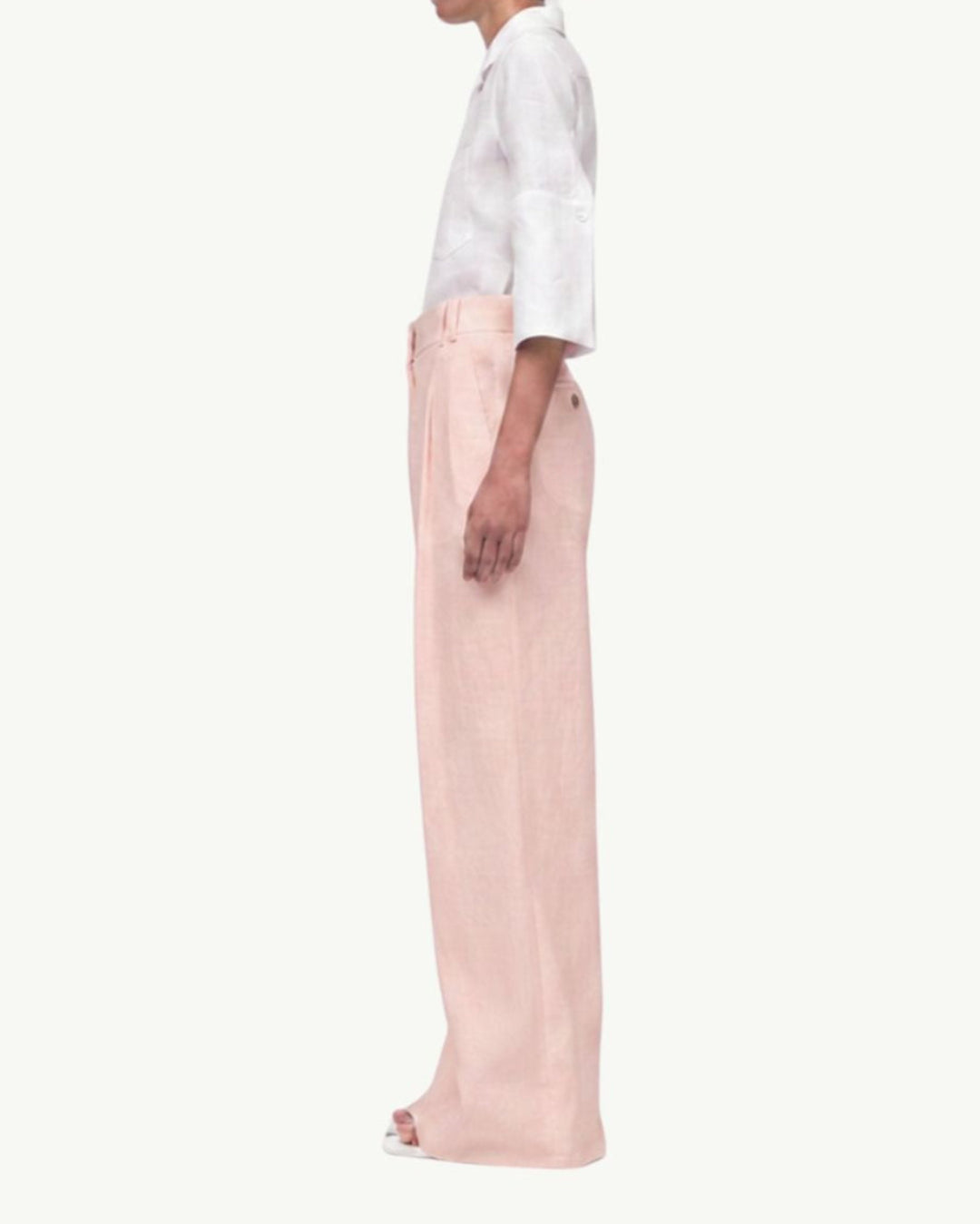 Linen Pleated Trouser | Quartz