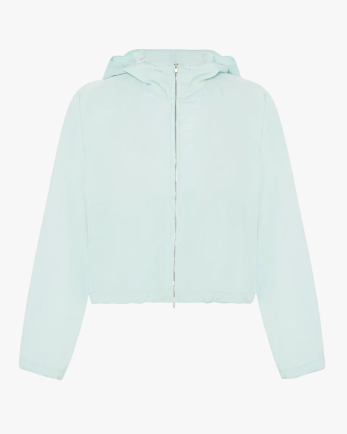 Another Tomorrow Recycled Nylon Short Blouson in Aquamarine – Nylon Women's Outerwear