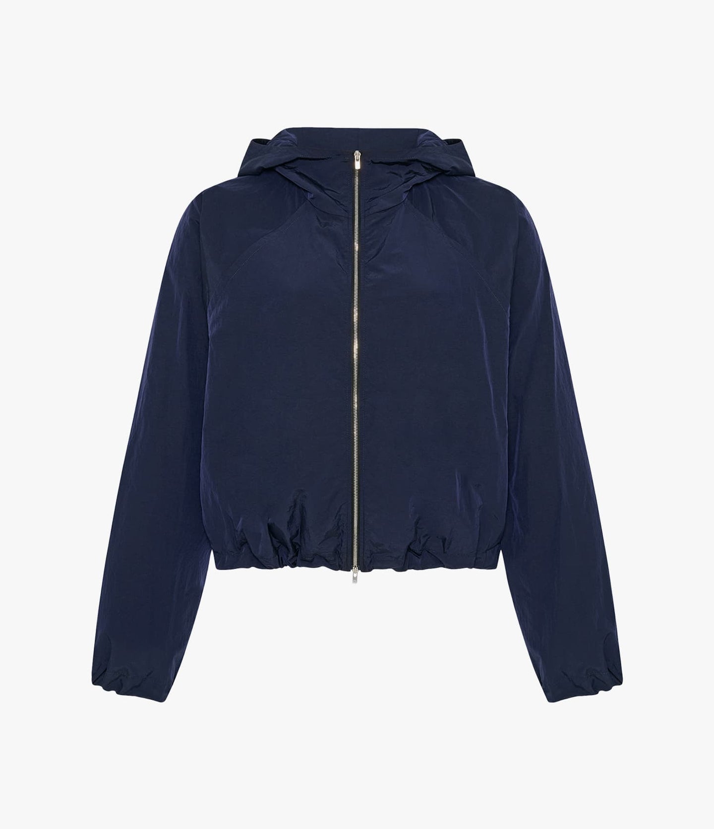 Another Tomorrow Recycled Nylon Short Blouson in Navy – Nylon Women's Outerwear