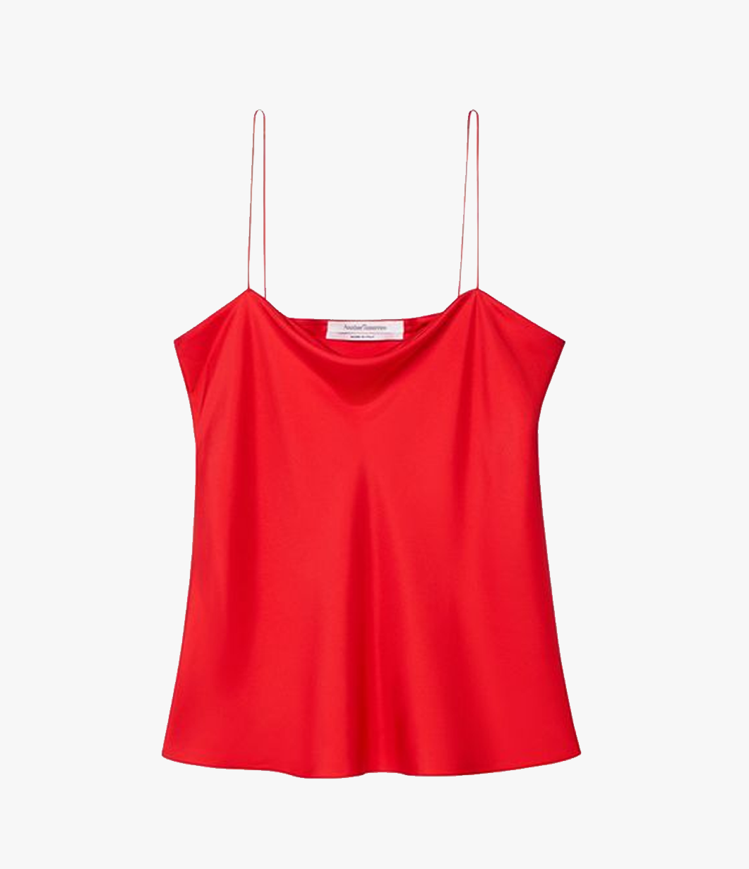 Another Tomorrow Silk Camisole in Red – Silk Women's Top