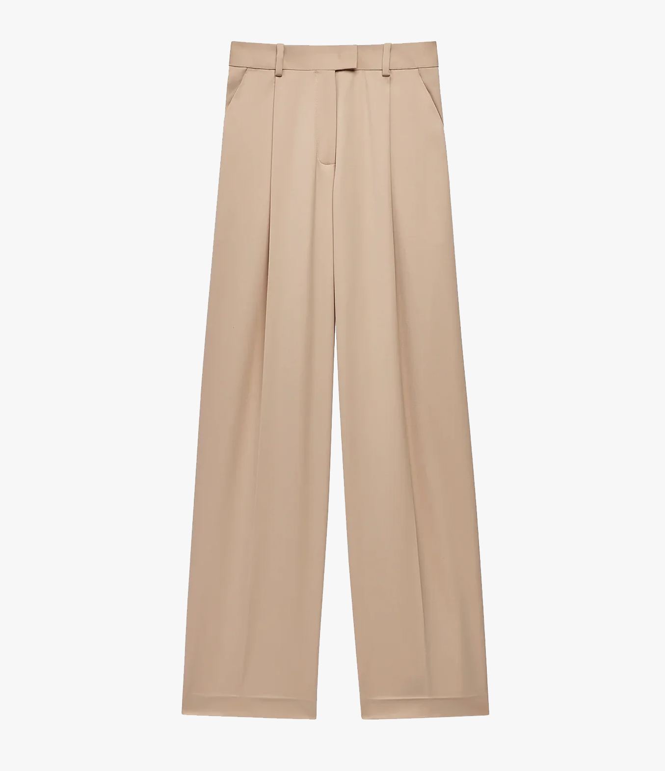 Another Tomorrow Relaxed Wide Leg Pant in Khaki – Wool Women's Trousers