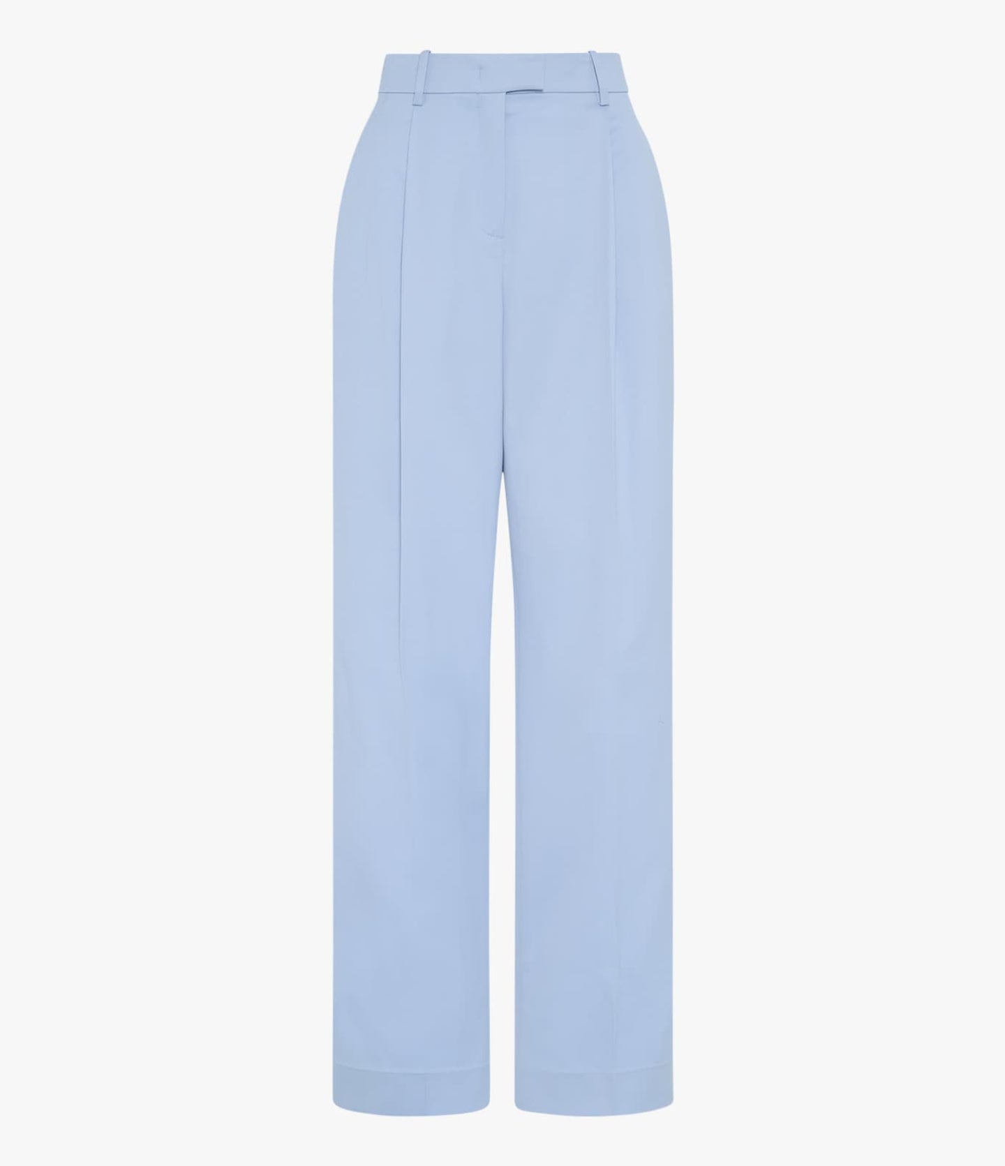 Another Tomorrow Relaxed Wide Leg Pant in Sky – Wool Women's Trousers