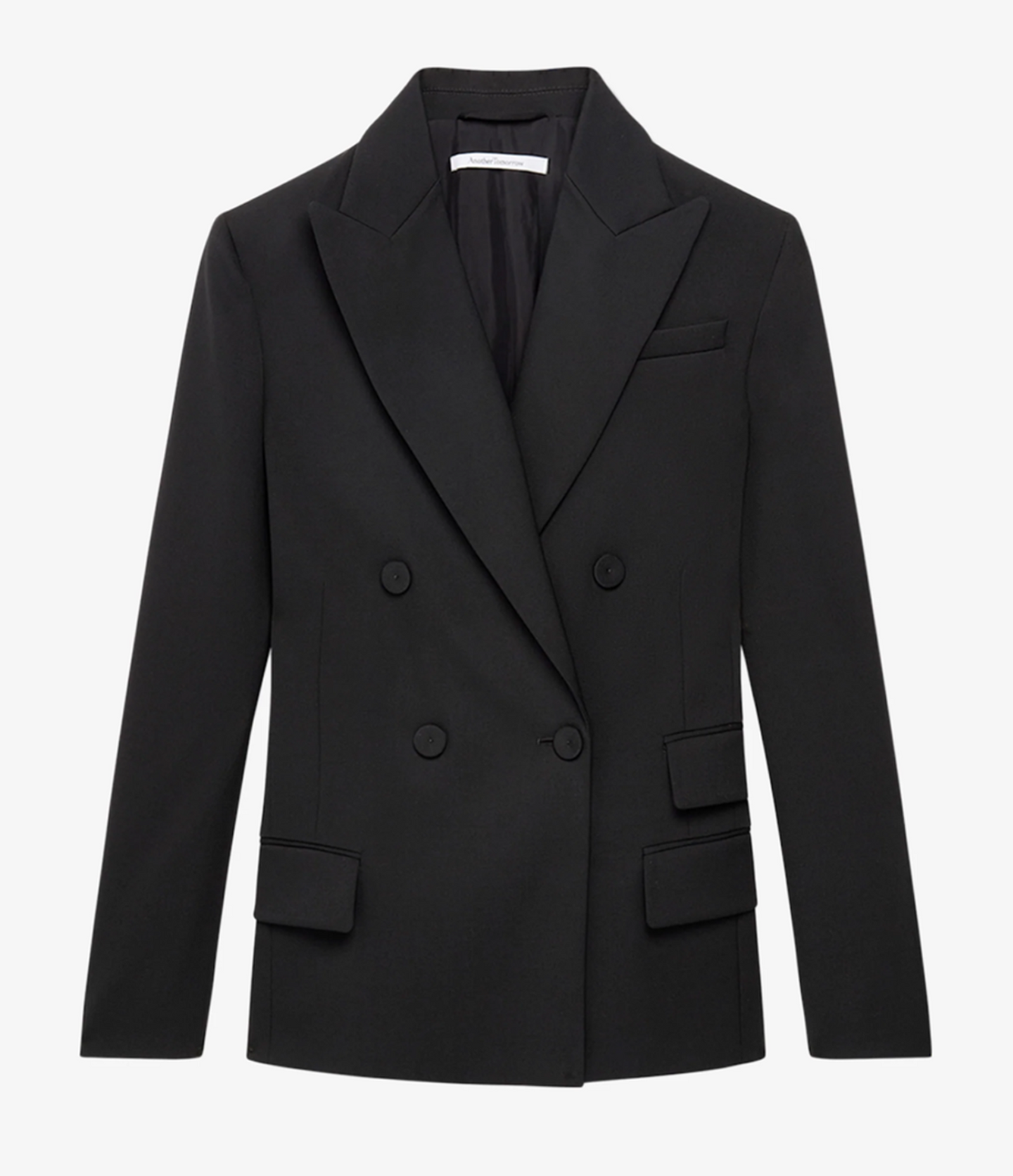 Another Tomorrow Oversized Double Breasted Jacket in Black – Wool Women's Jacket