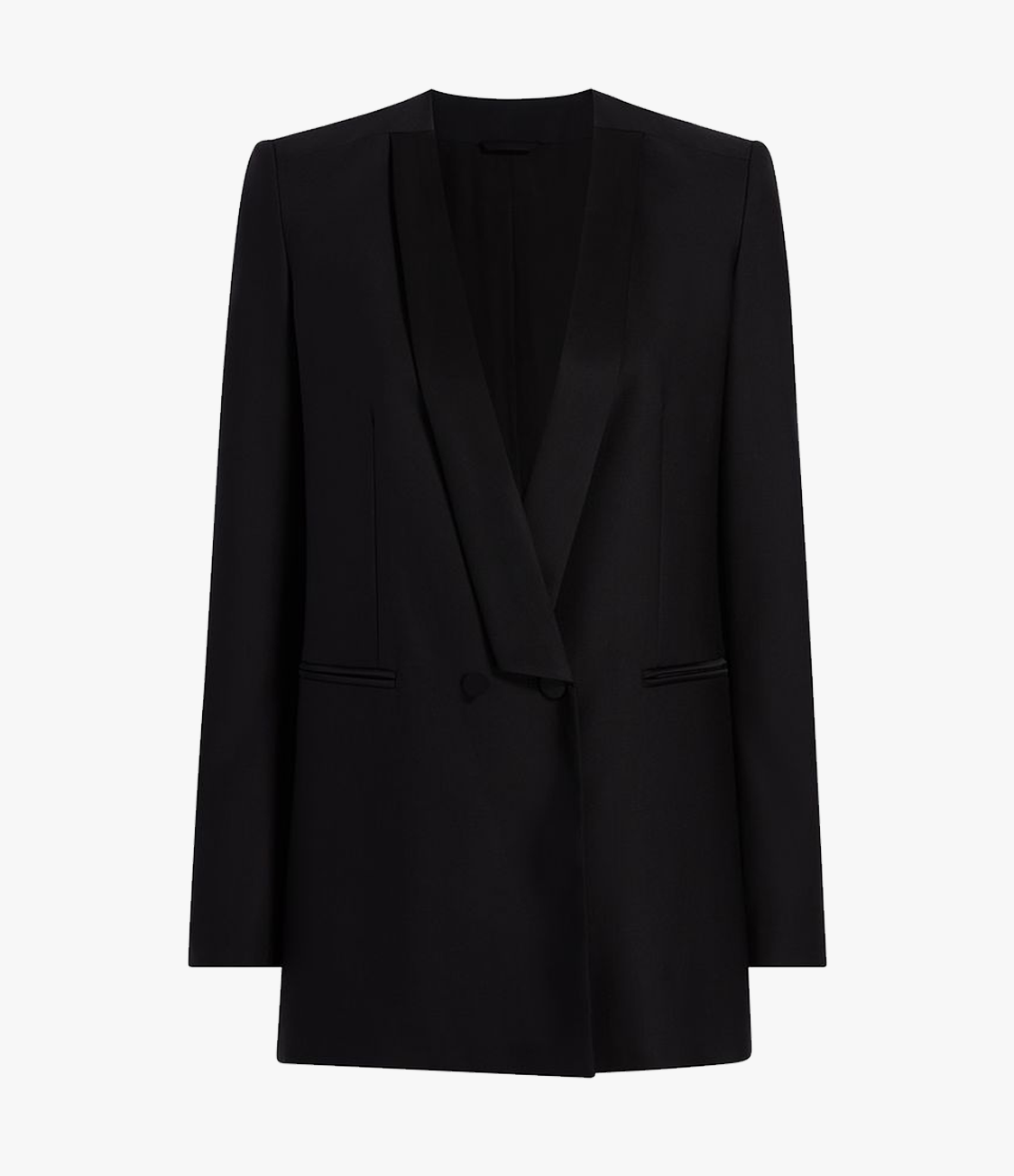 Another Tomorrow Tuxedo Jacket in Black – Wool Women's Jacket