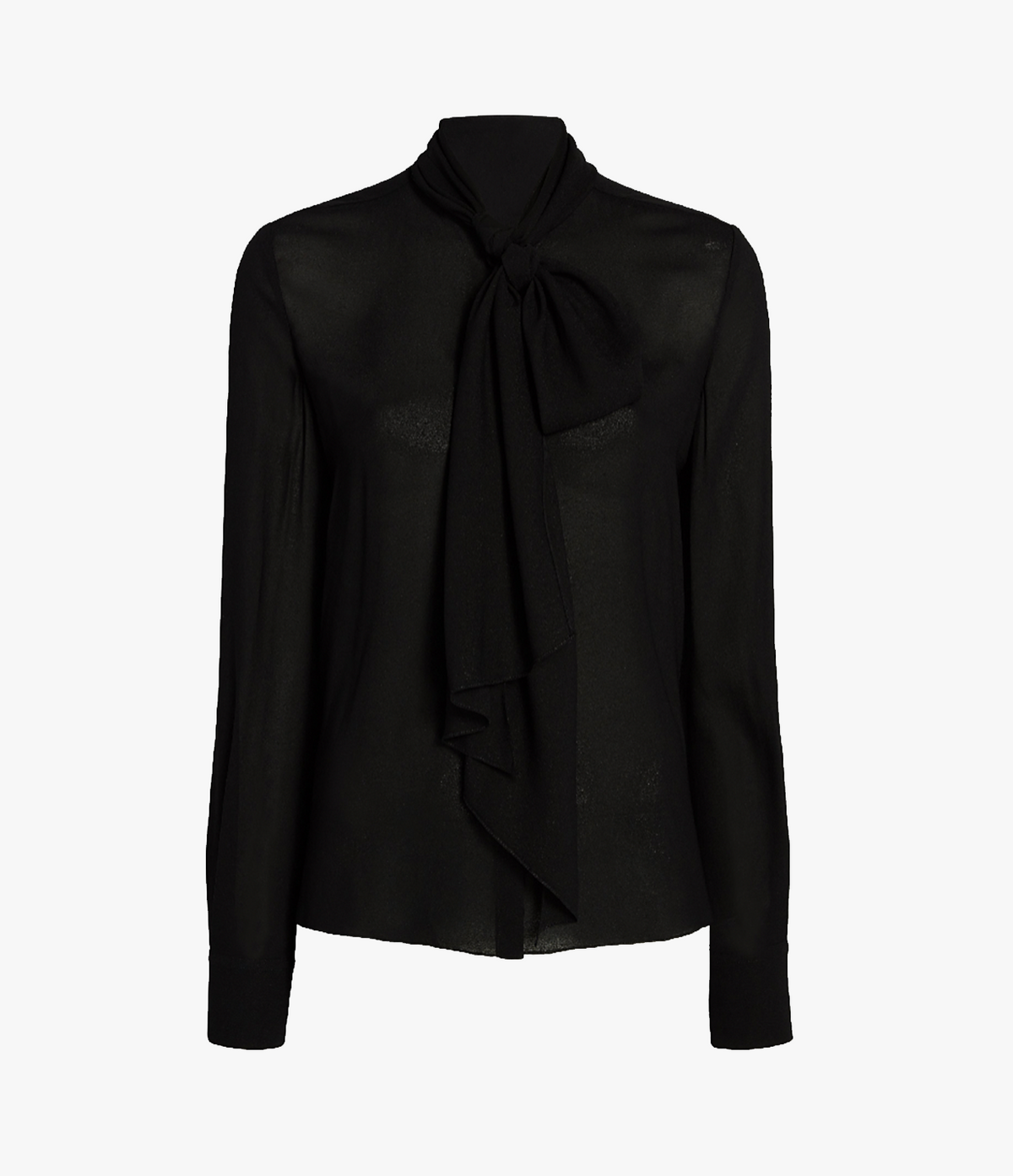 Another Tomorrow Bow Blouse in Black – Viscose Women's Top