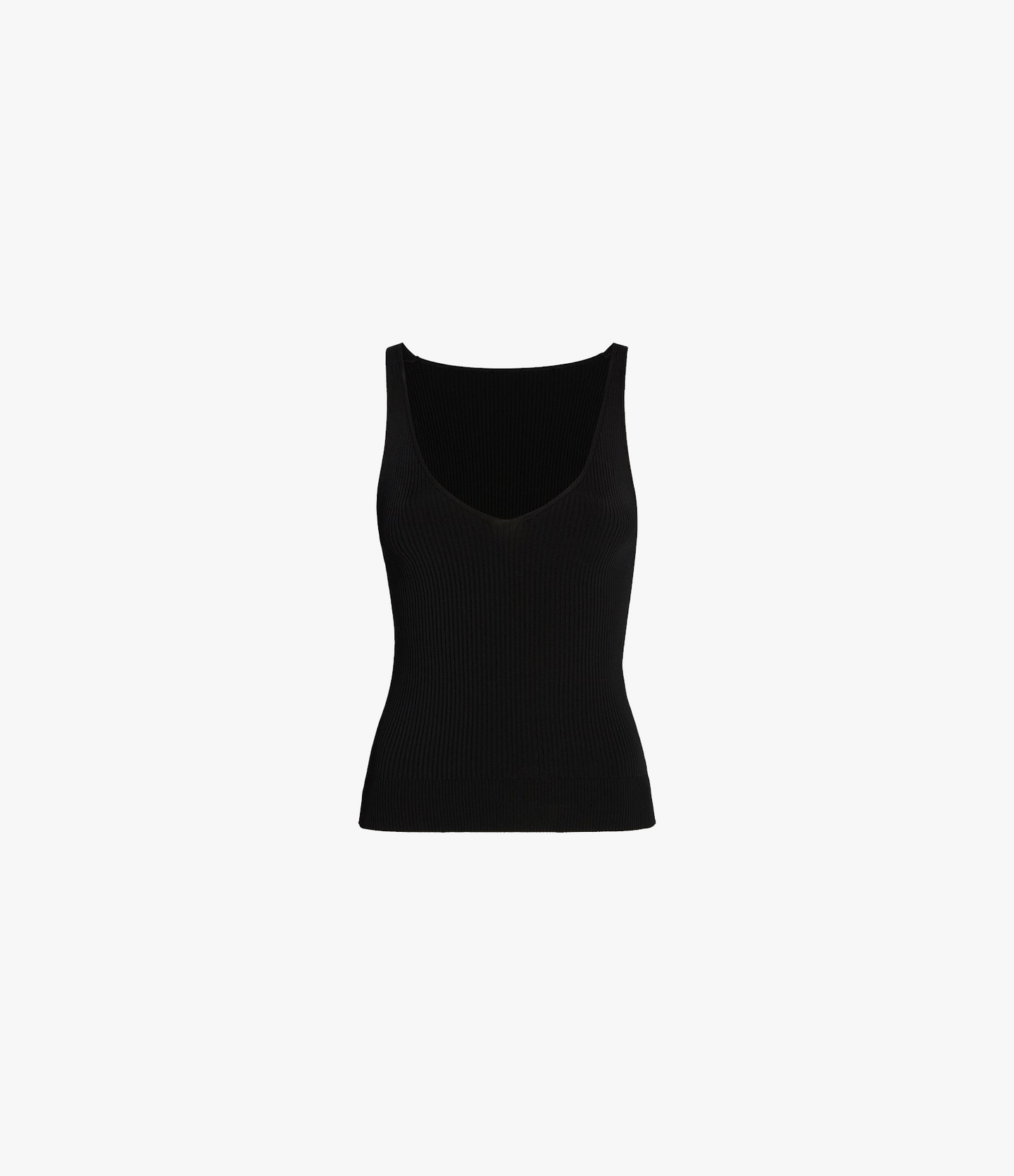 Another Tomorrow Reversible V Tank in Black – Viscose Women's Top
