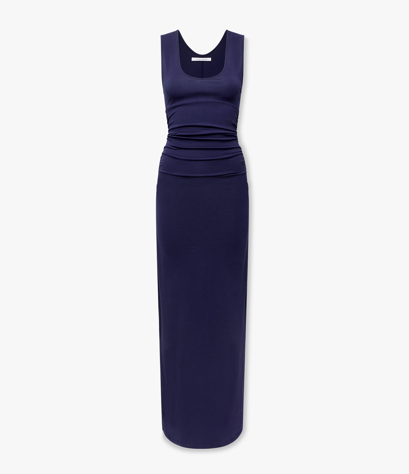 Another Tomorrow Ruched Tank Dress in Indigo – Cotton Women's Dress