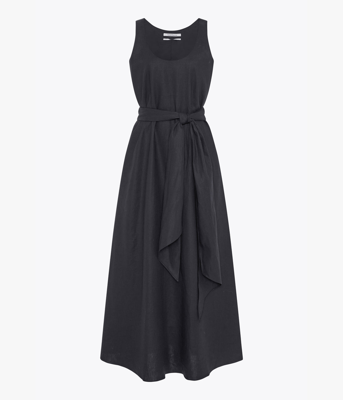 Another Tomorrow Sarong Linen Dress in Black – Linen Women's Dress