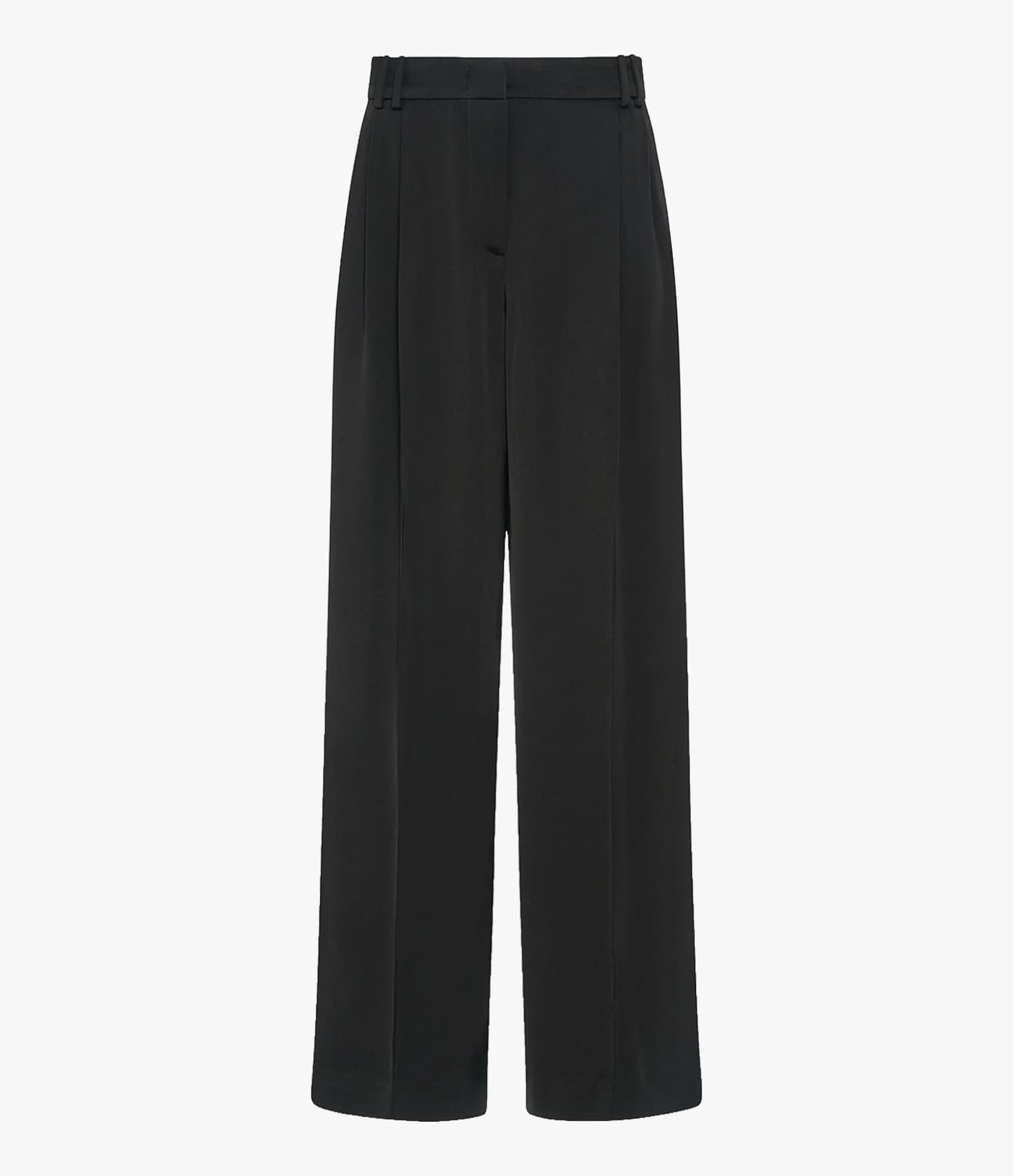 Satin Pleated Trouser | Black