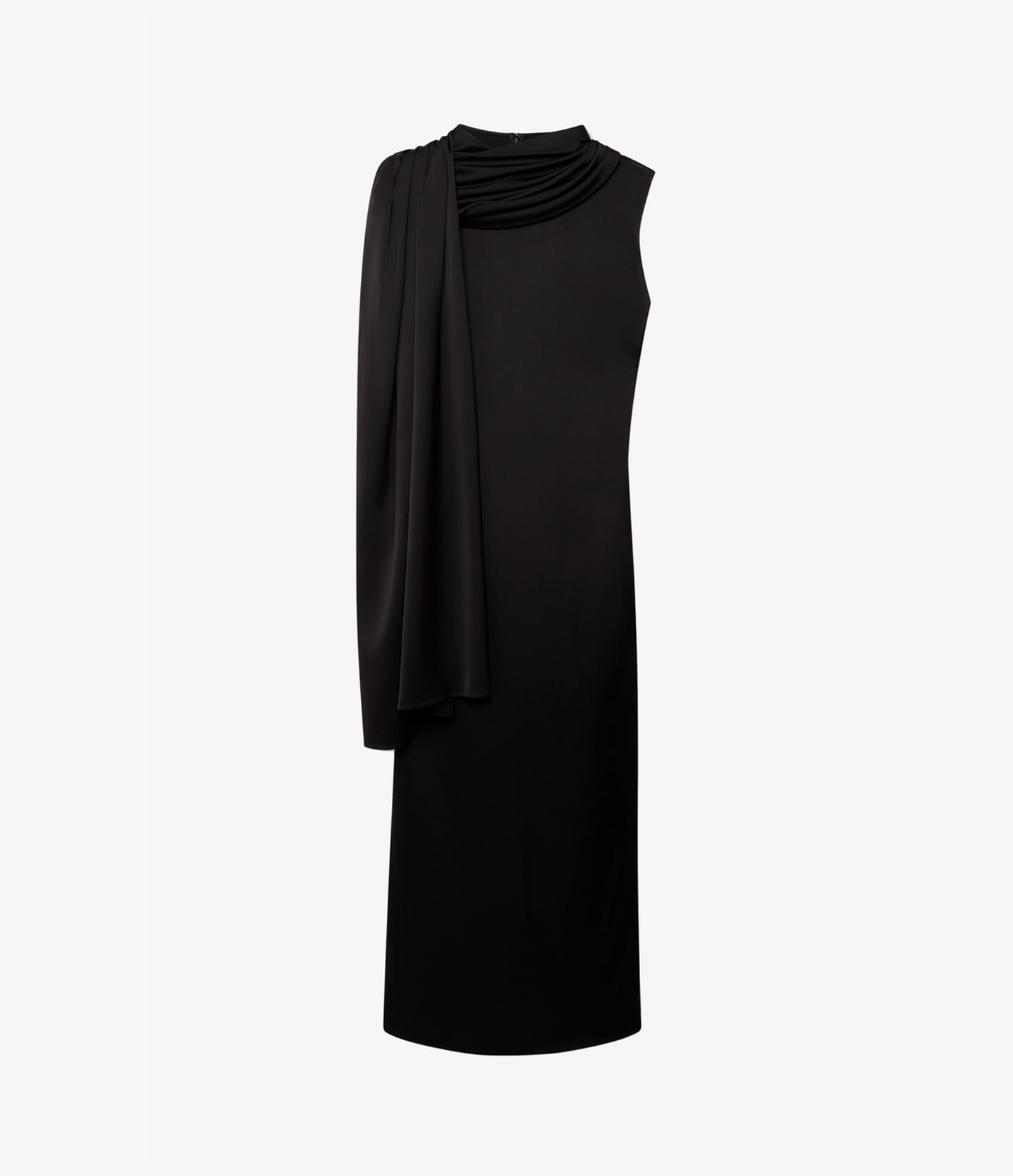 Another Tomorrow Scarf Dress in Black – Satin Women's Dress
