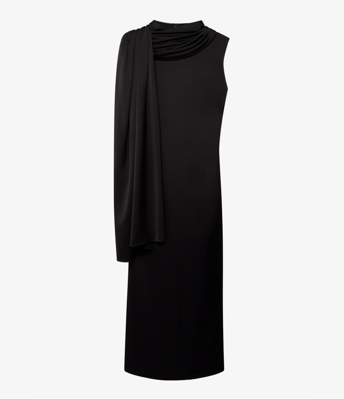 Another Tomorrow Scarf Dress in Black – Satin Women's Dress