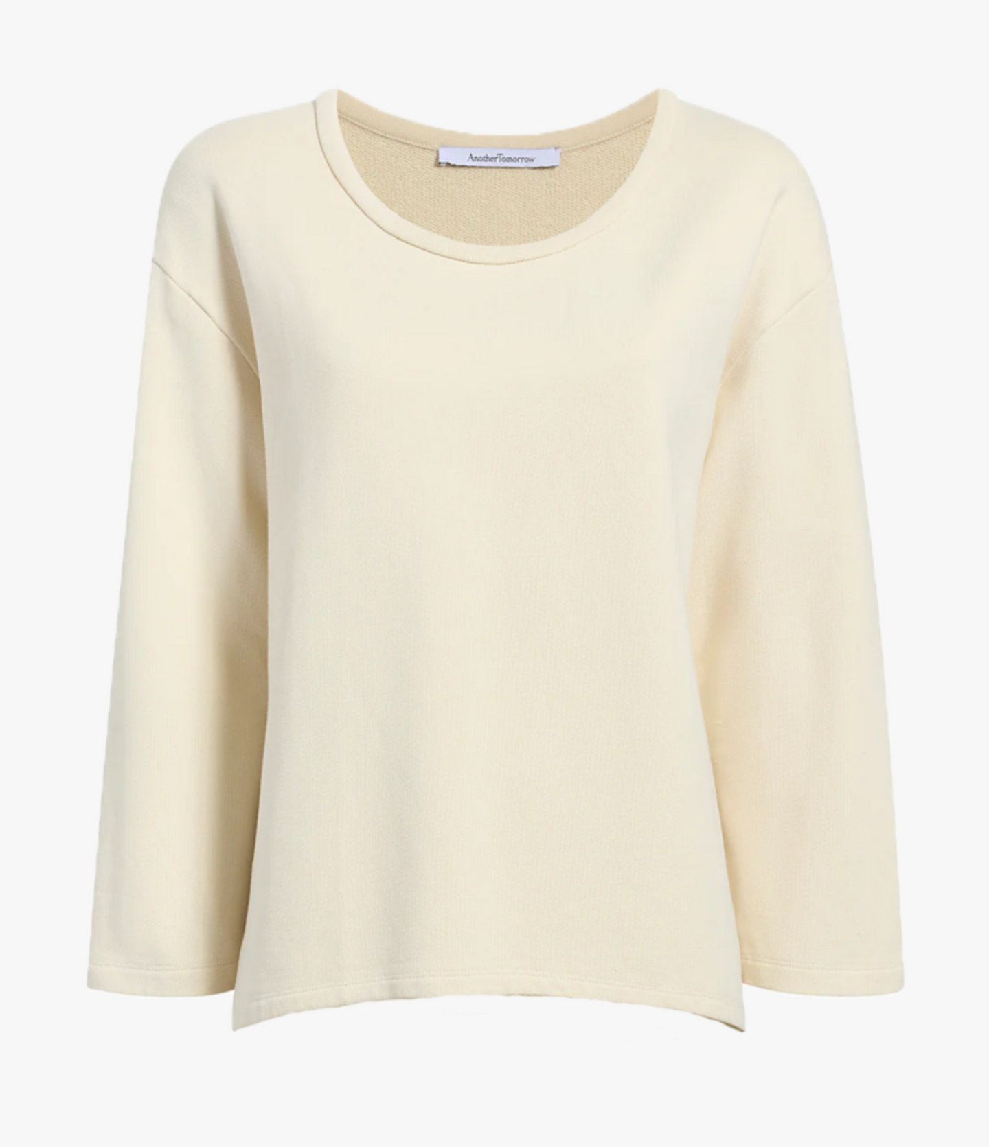 Another Tomorrow Scoopneck Sweatshirt in Parchment – Cotton Women's Top