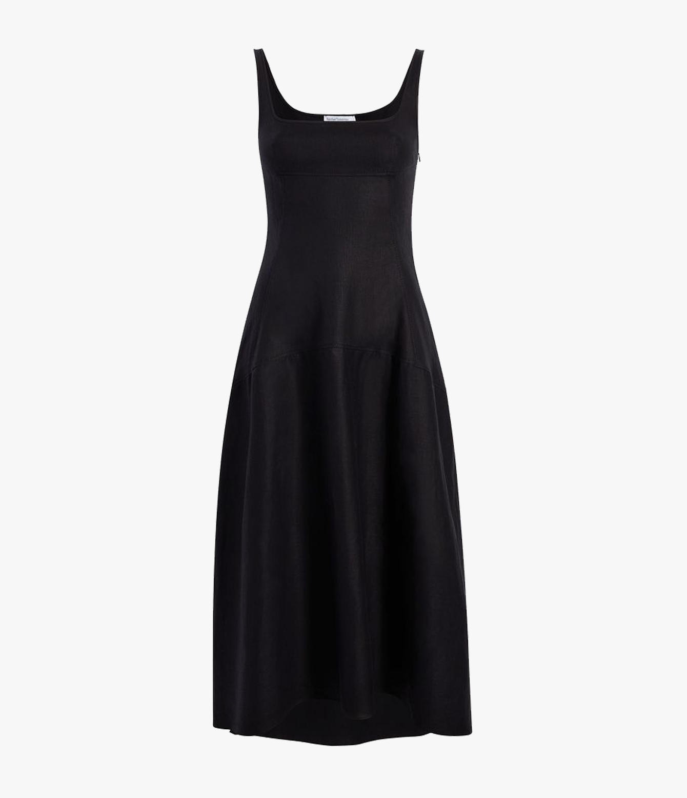Another Tomorrow Seamed Bodice Dress in Black – Linen Women's Dress