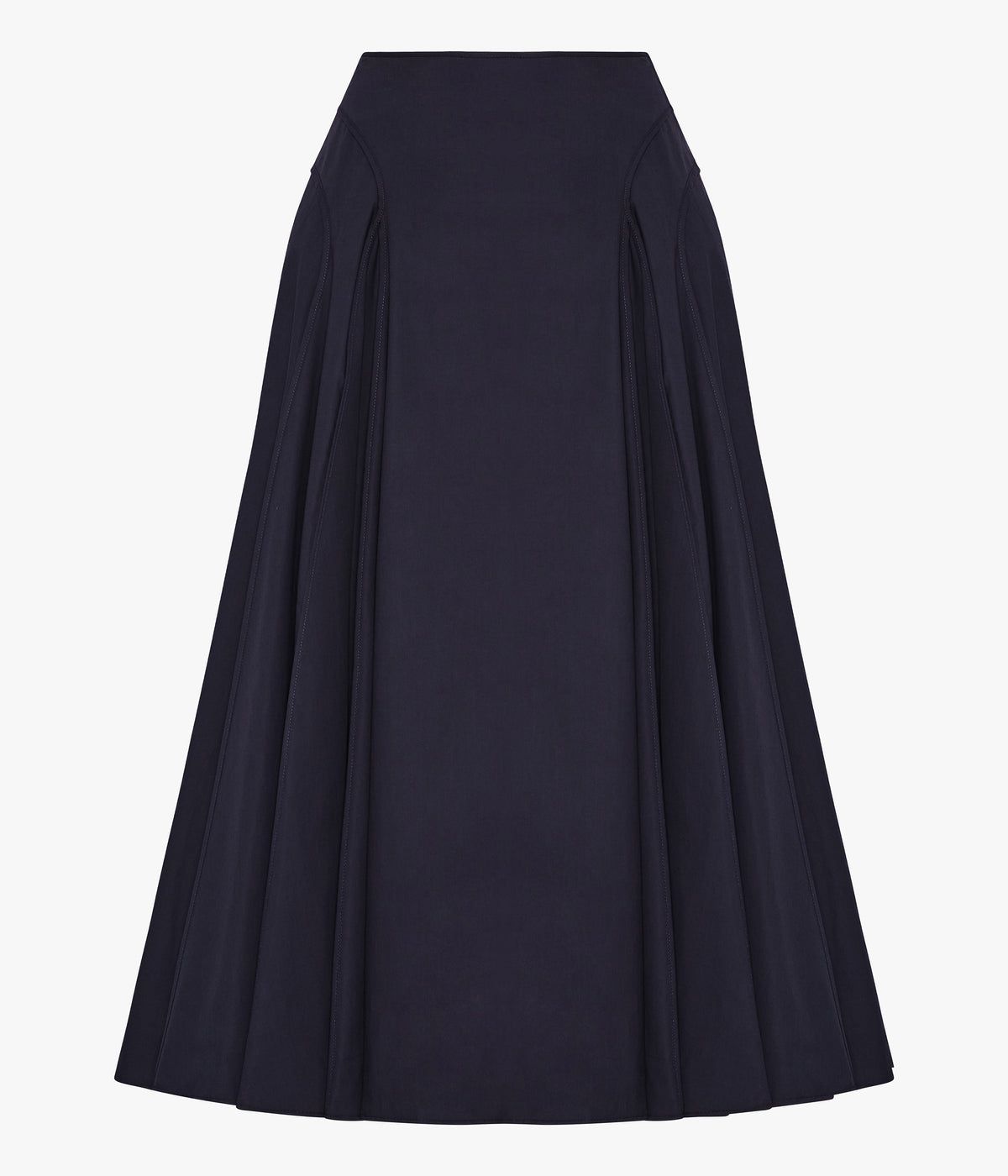 Another Tomorrow Seamed Full Skirt in Midnight – Cotton Women's Skirt