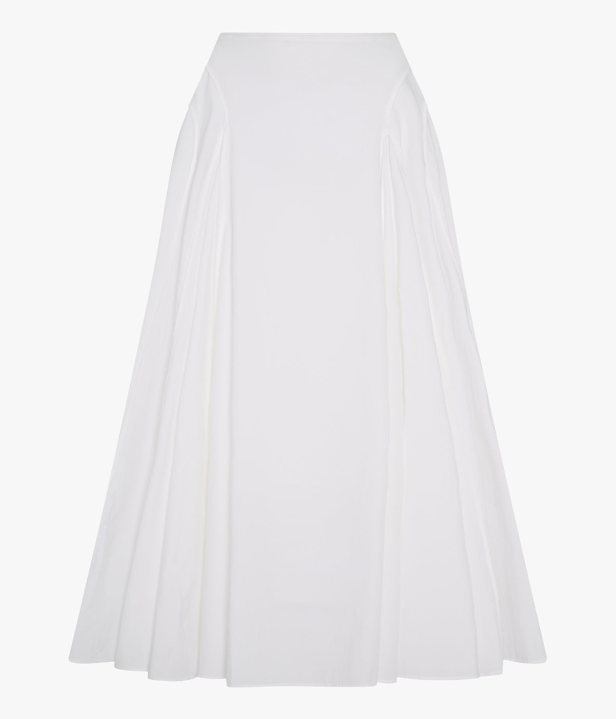 Another Tomorrow Seamed Full Skirt in White – Cotton Women's Skirt