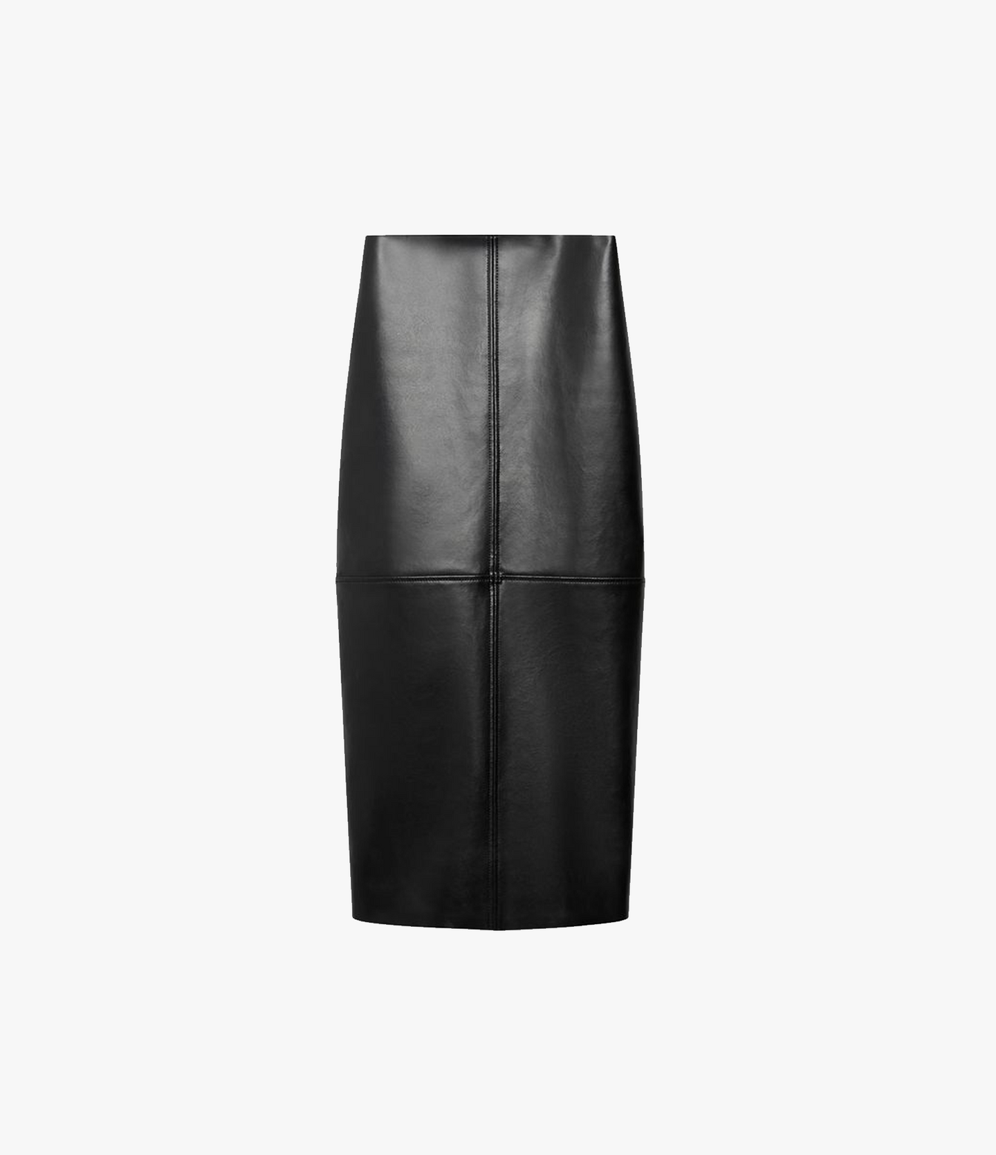 Another Tomorrow Seamed Pencil Skirt in Black – Bio Leather Women's Skirt