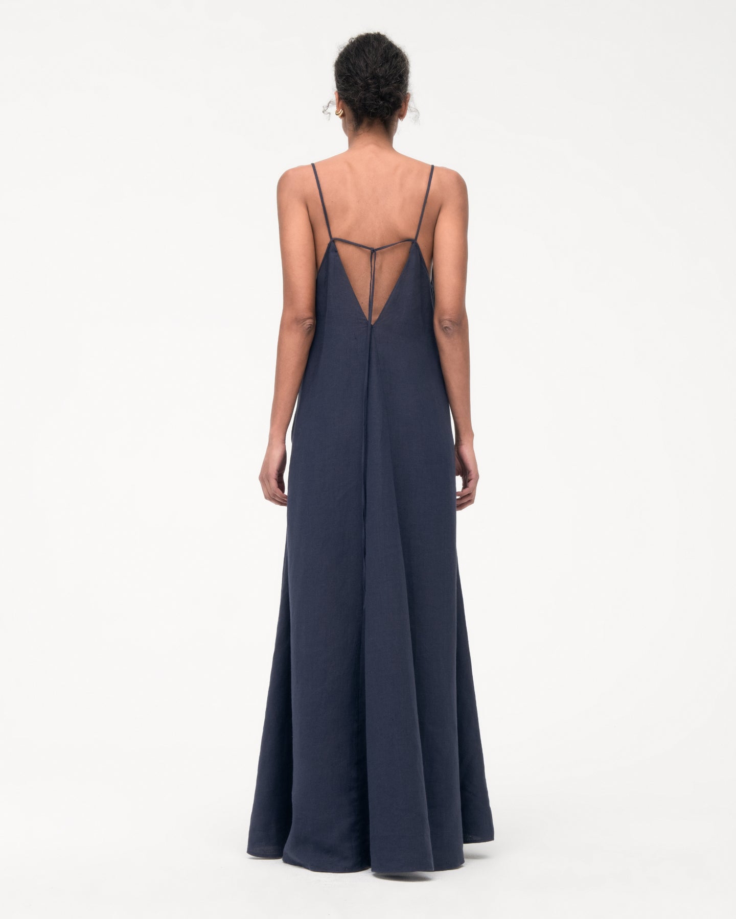 Seamed Slip Dress | Navy in navy
