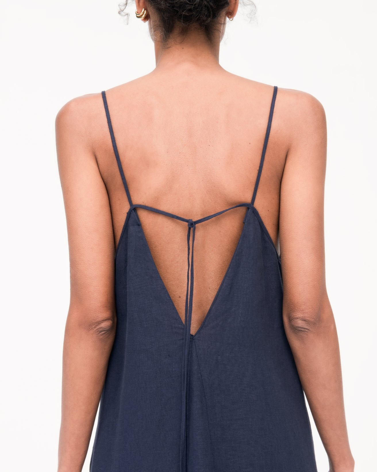 Seamed Slip Dress | Navy in navy
