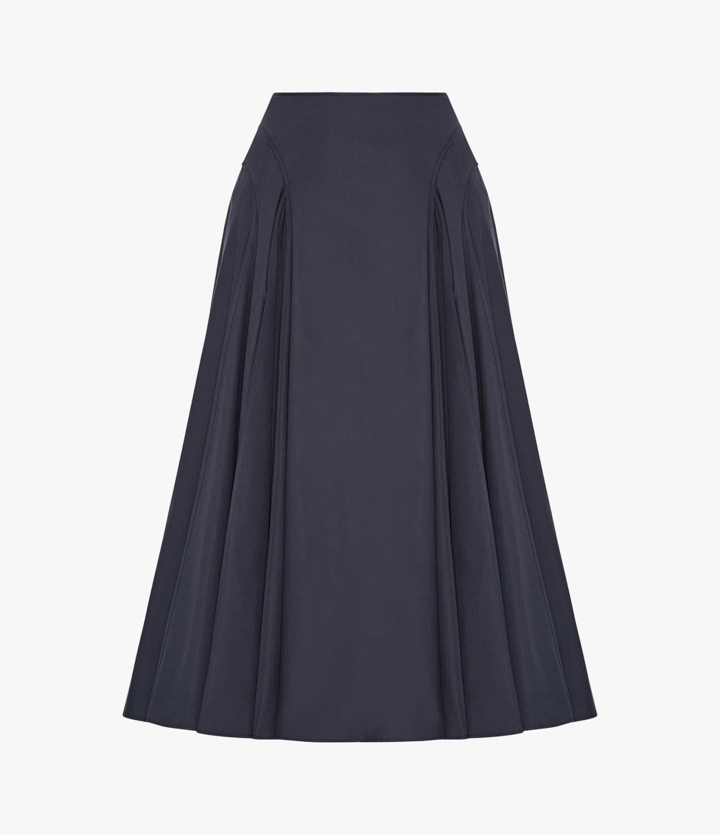 Another Tomorrow Seamed Full Skirt in Midnight – Cotton Women's Skirt