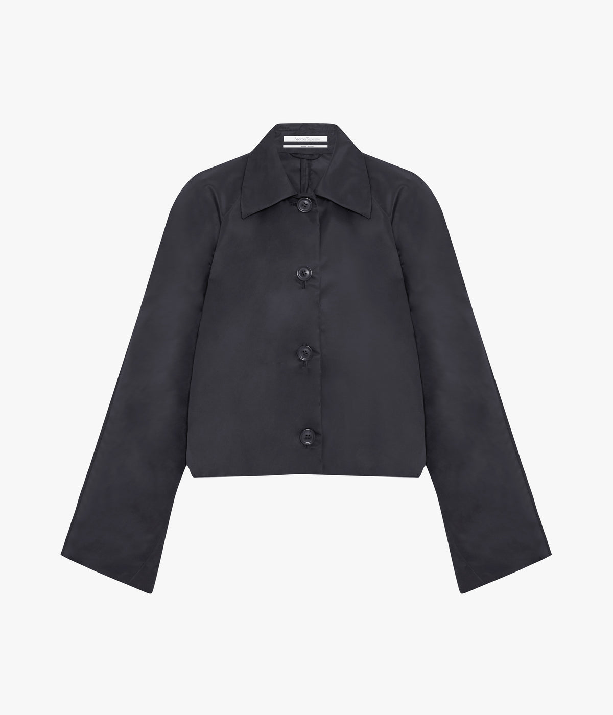 Another Tomorrow Short Balmacaan in Black – Nylon Women's Outerwear