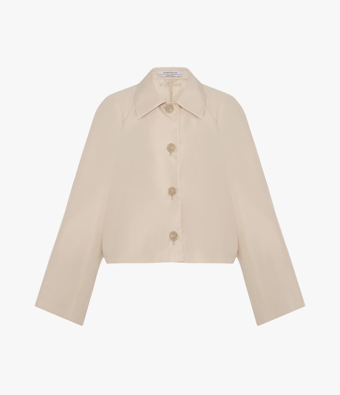 Another Tomorrow Short Balmacaan in Sand – Nylon Women's Outerwear