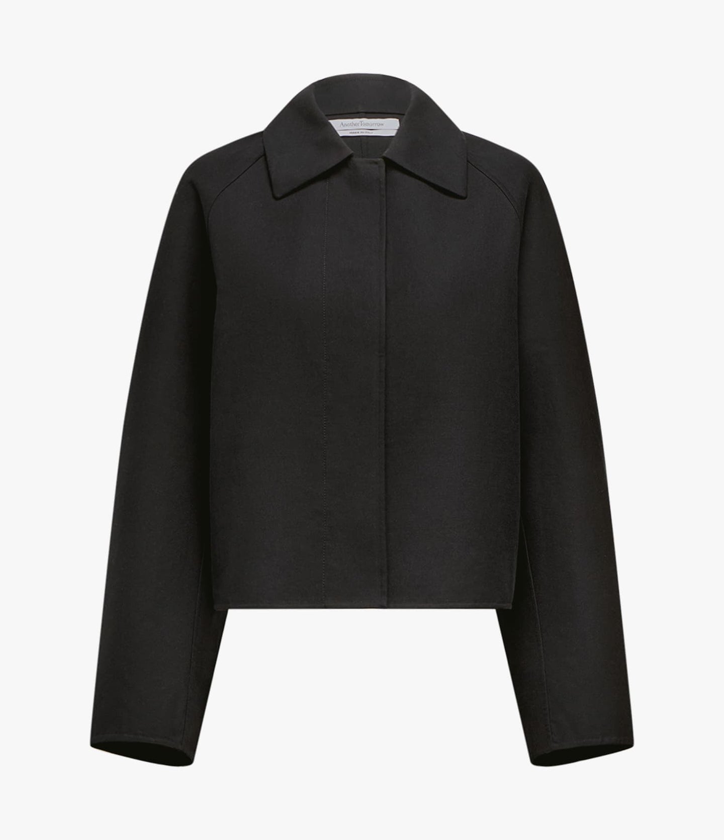 Another Tomorrow Short Mac Blouson in Black – Cotton Women's Outerwear