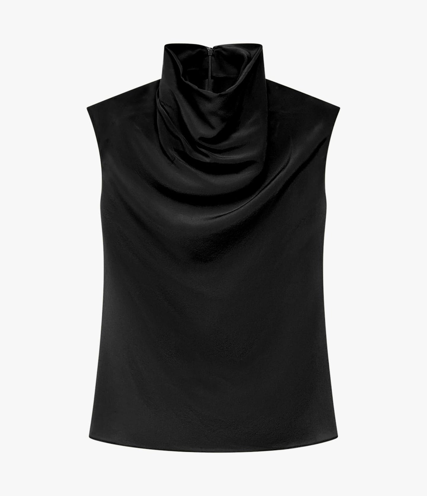 Another Tomorrow Silk Draped Top in Black – Silk Women's Top