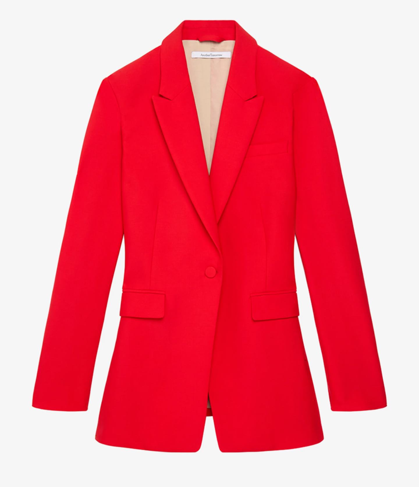 Another Tomorrow Single Button Jacket in Fire Red – Wool Women's Jacket