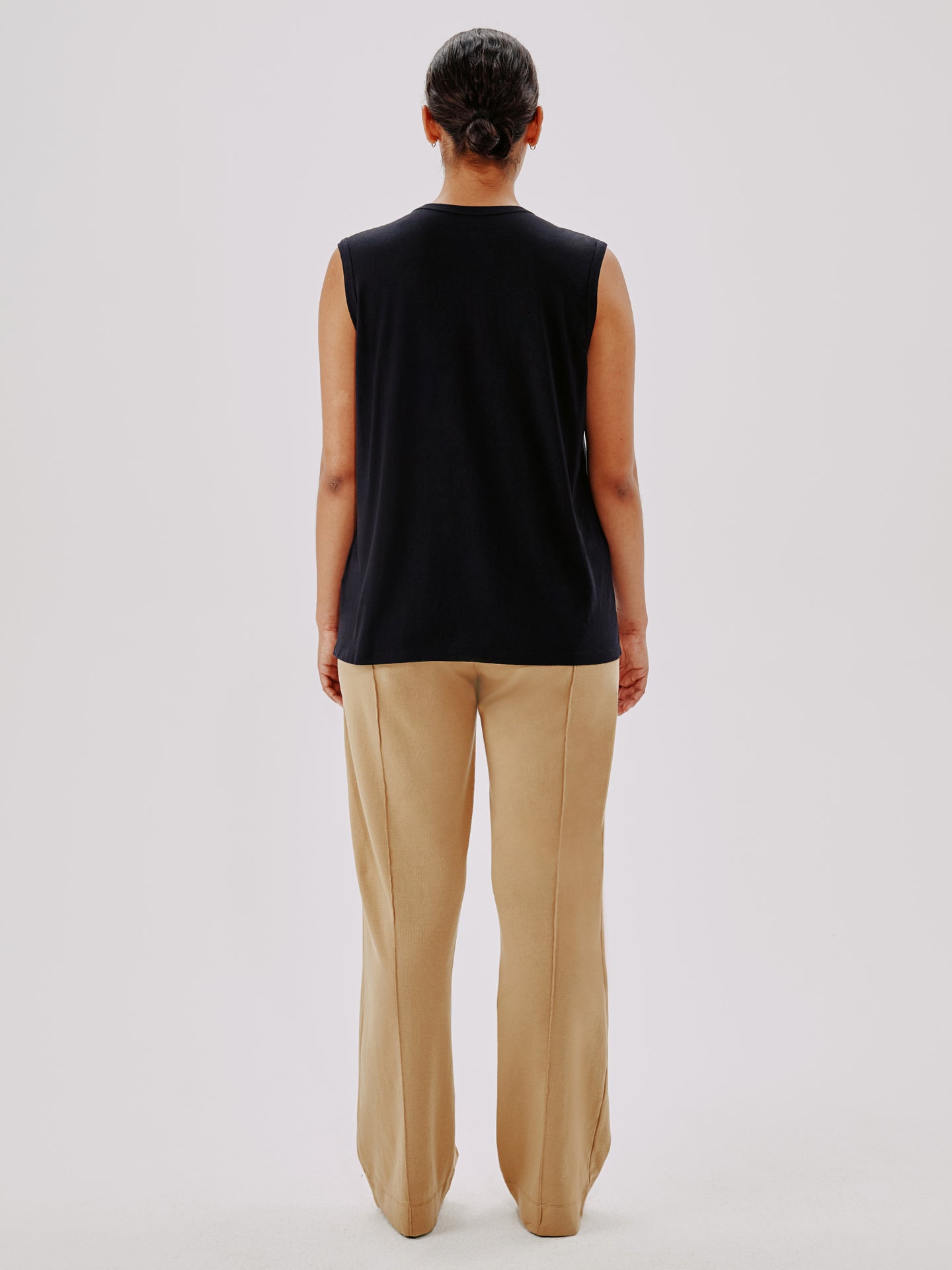 Another Tomorrow Sleeveless Tee in Black – Cotton Women's Top