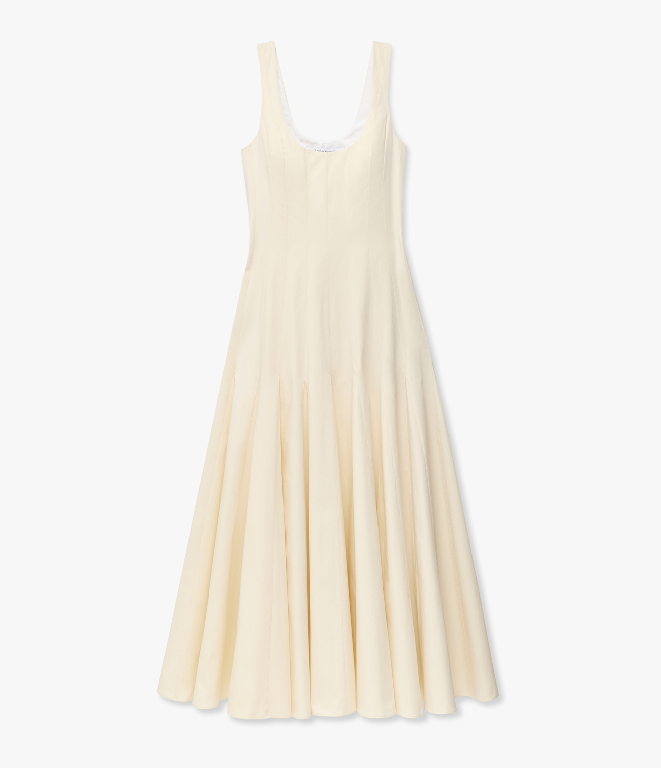 Another Tomorrow Tank Flare Dress in Off White – Cotton Women's Dress