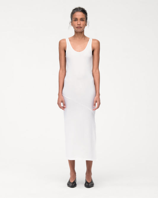 Another Tomorrow Tank Dress in White – Cotton Women's Dress