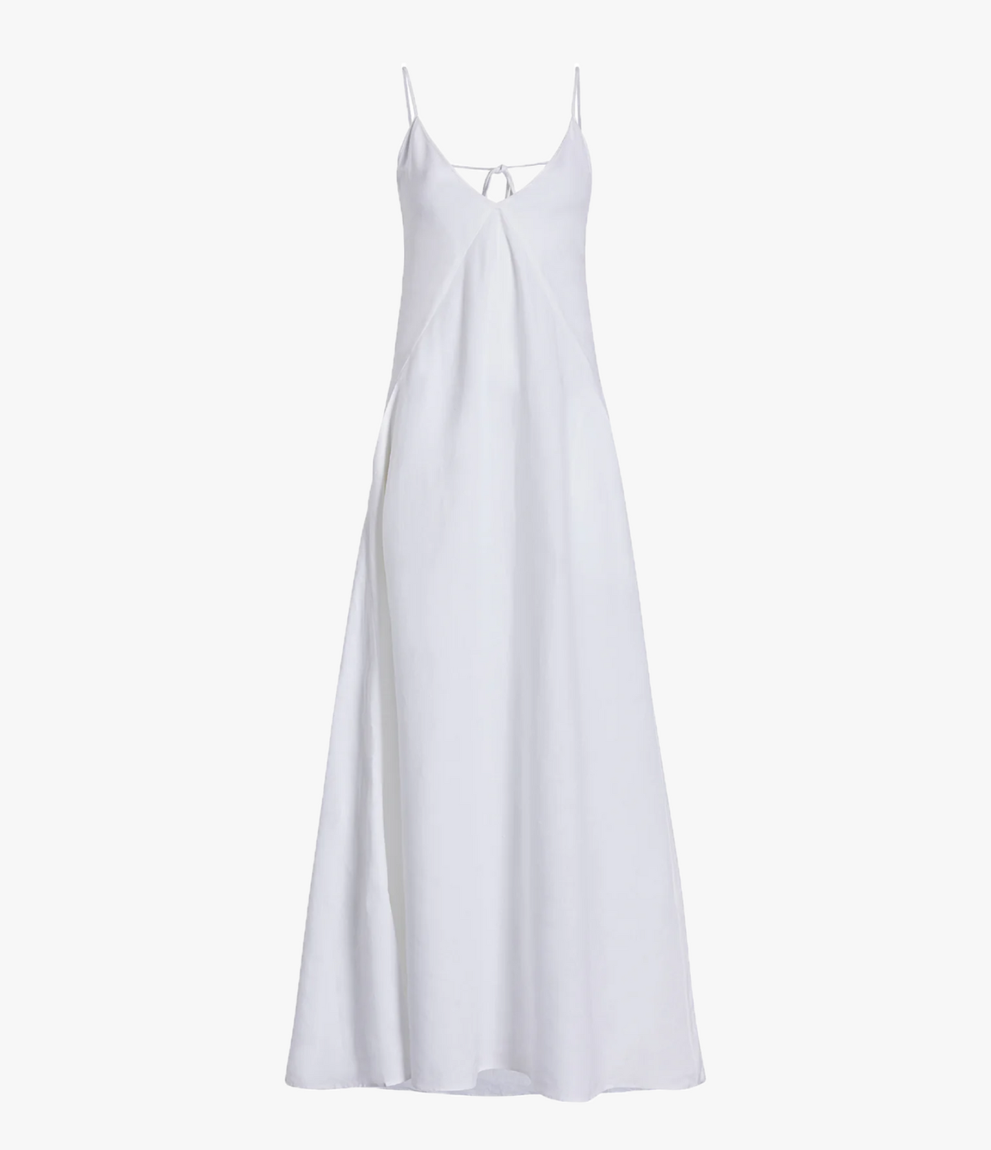 Another Tomorrow Seamed Slip Dress in White – Linen Women's Dress