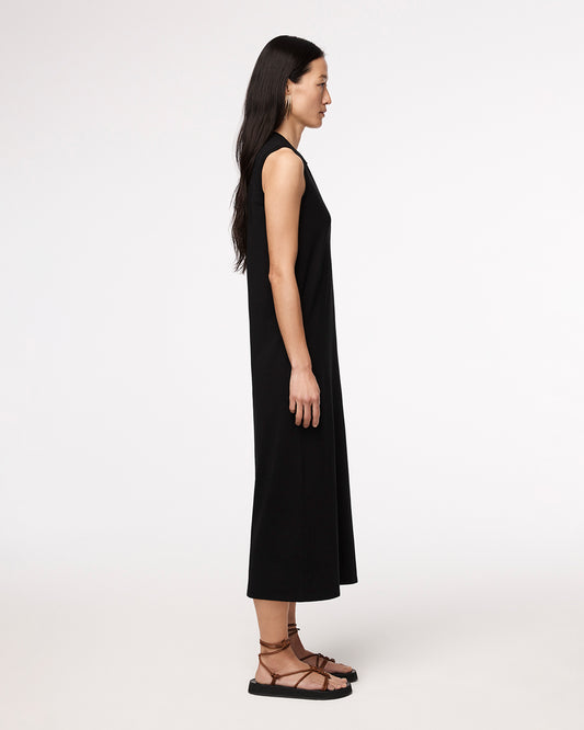 Another Tomorrow Sleeveless Tee Dress in Black – Cotton Women's Dress