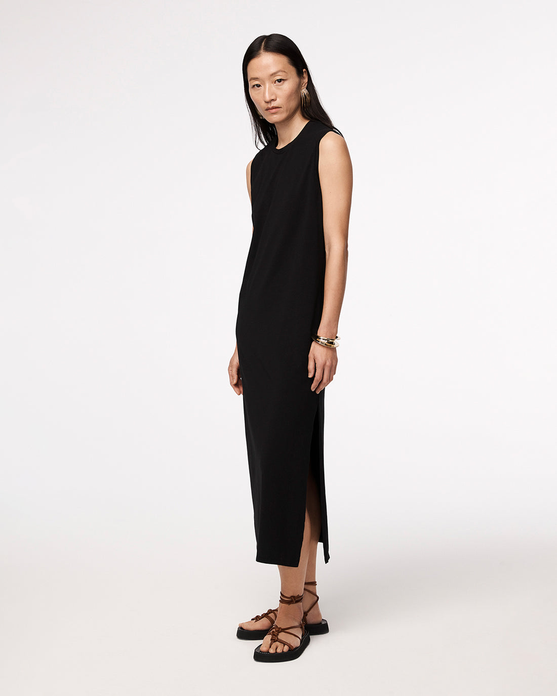 Sleeveless Tee Dress | Black image 2